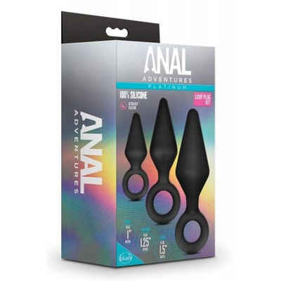 Anal Adventures Analplug Anal Adventures Platinum - Loop Plug Kit, 1-tlg., Anal-Plug-Set mit drei Größen