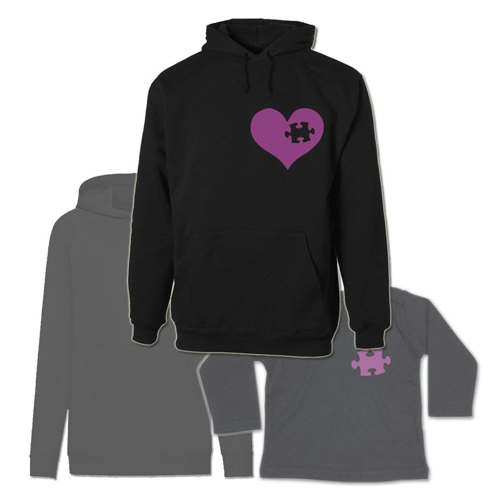 G-graphics Kapuzenpullover Herz & Puzzlestück (Familienset, Einzelteile zum selbst zusammenstellen) Kinder & Erwachsenen-Hoodie & Baby Sweater