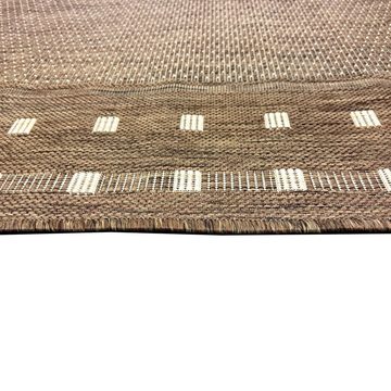 Teppich Eleganter In- und Outdoor Teppich in Braun – Sisal-Optik Flachgewebe, Teppich-Traum, rechteckig