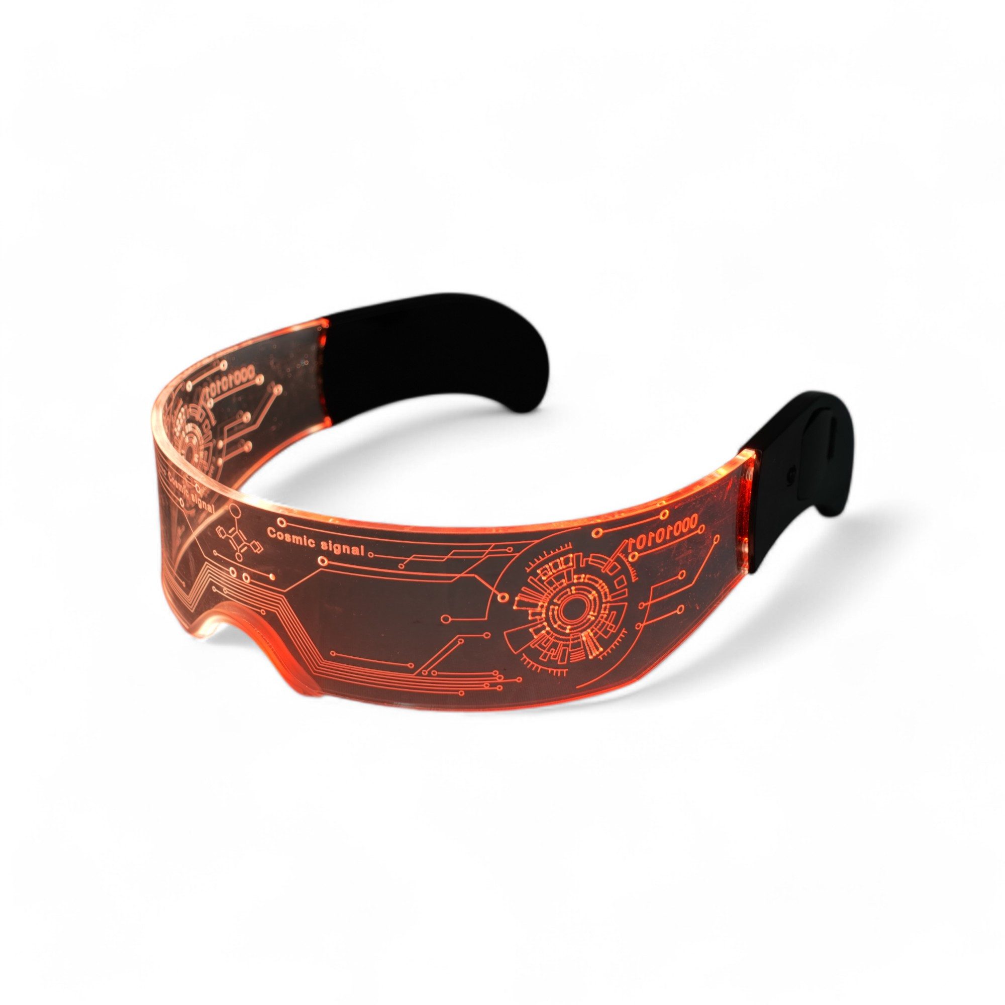 Eyecatcher Partyanzug LED-Visierbrillen mit wechselbaren Farben und coolen Motiven