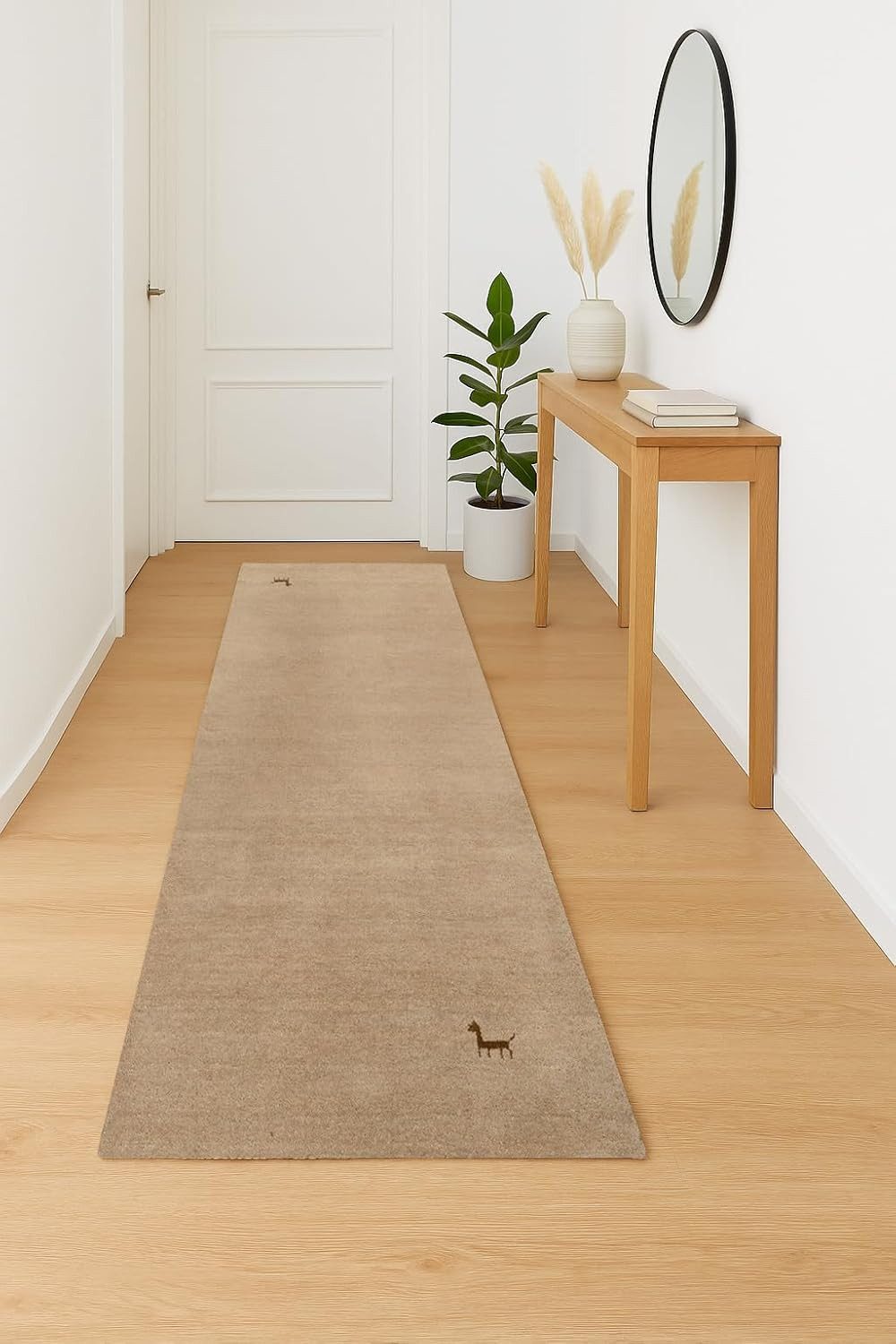 CABBEL Teppich Gabbeh Loom Läufer handgefertigt aus 100% Schurwolle Beige, Rechteck, Höhe: 14 mm, moderner Teppich, Handgewebt, Wolle handgesponnen sowie handgefärbt