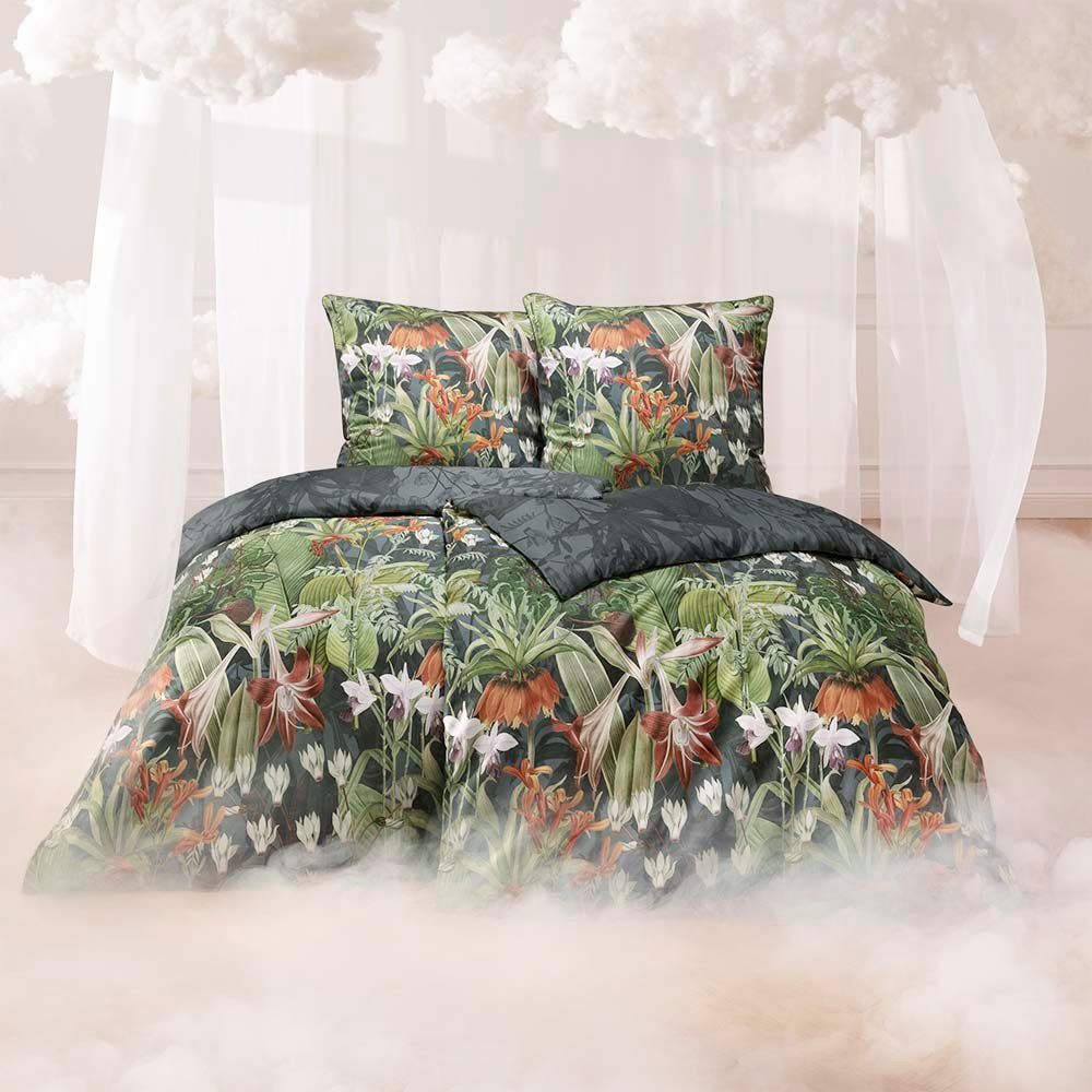 Bettwäsche Estella Mako-Satin Traumstoff Bettwäsche 135x200 Sabeth Jungle Wende, Estella, Mako-Satin, 2 teilig