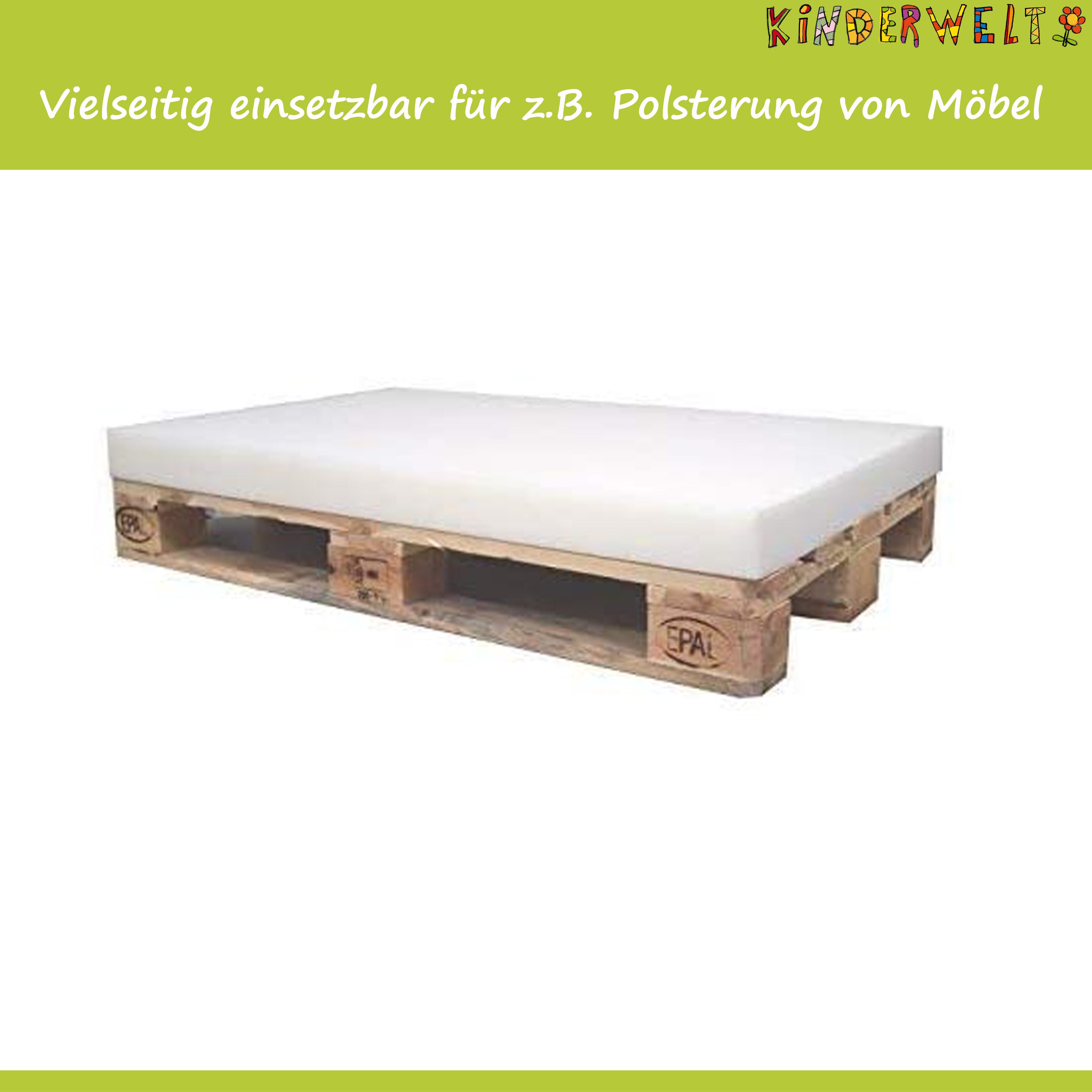 KiNDERWELT schuimplaat 120x60x6 cm, met treefkanten, schuimplaat 6 cm, bekleding van schuim, schuimmatras voor DIY bekleding van meubels, matrasopvulling, camping, knutselen