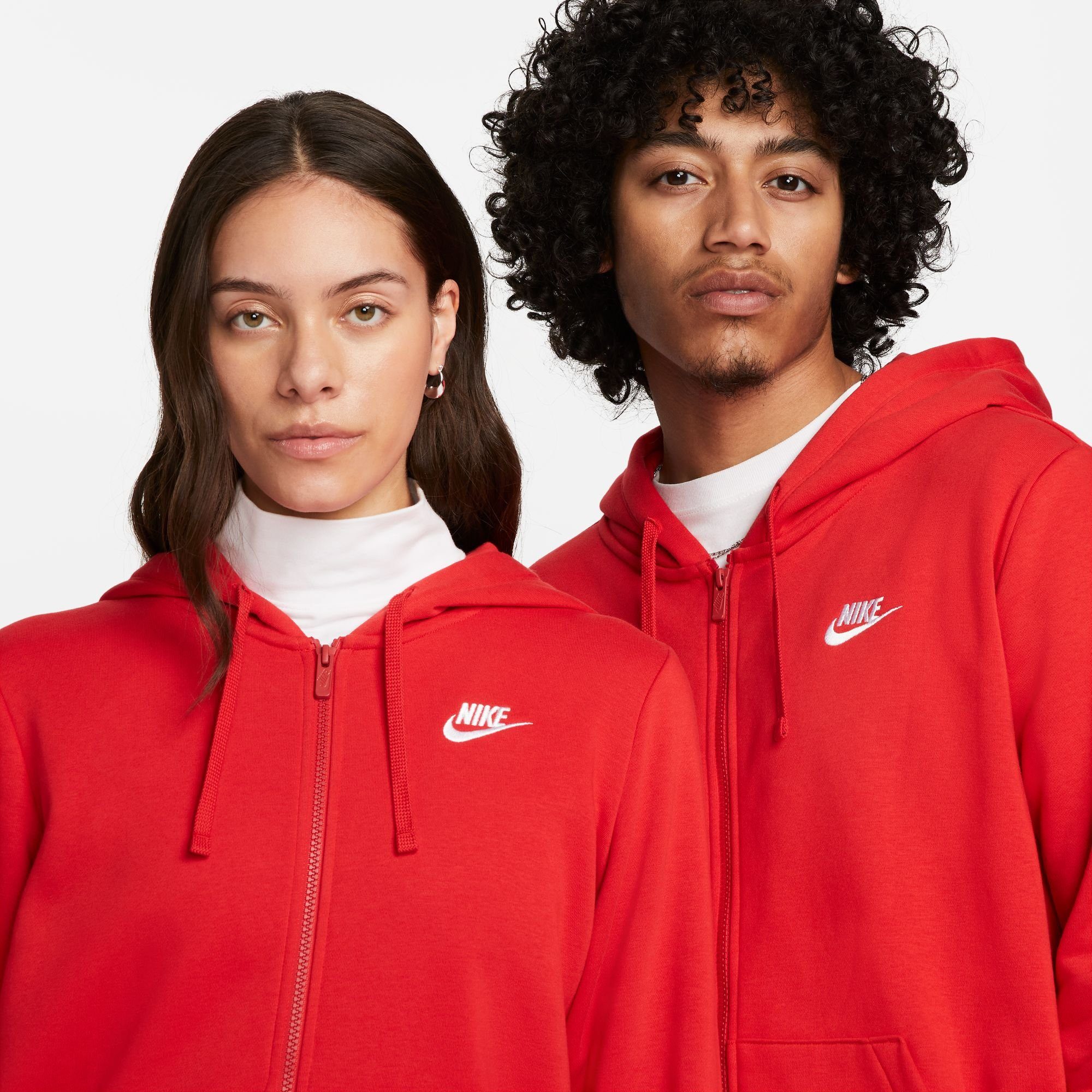 Nike Sportswear Kapuzensweatjacke Club Fleece Women's Full-Zip Hoodie UNIVERSITY RED/WHITE