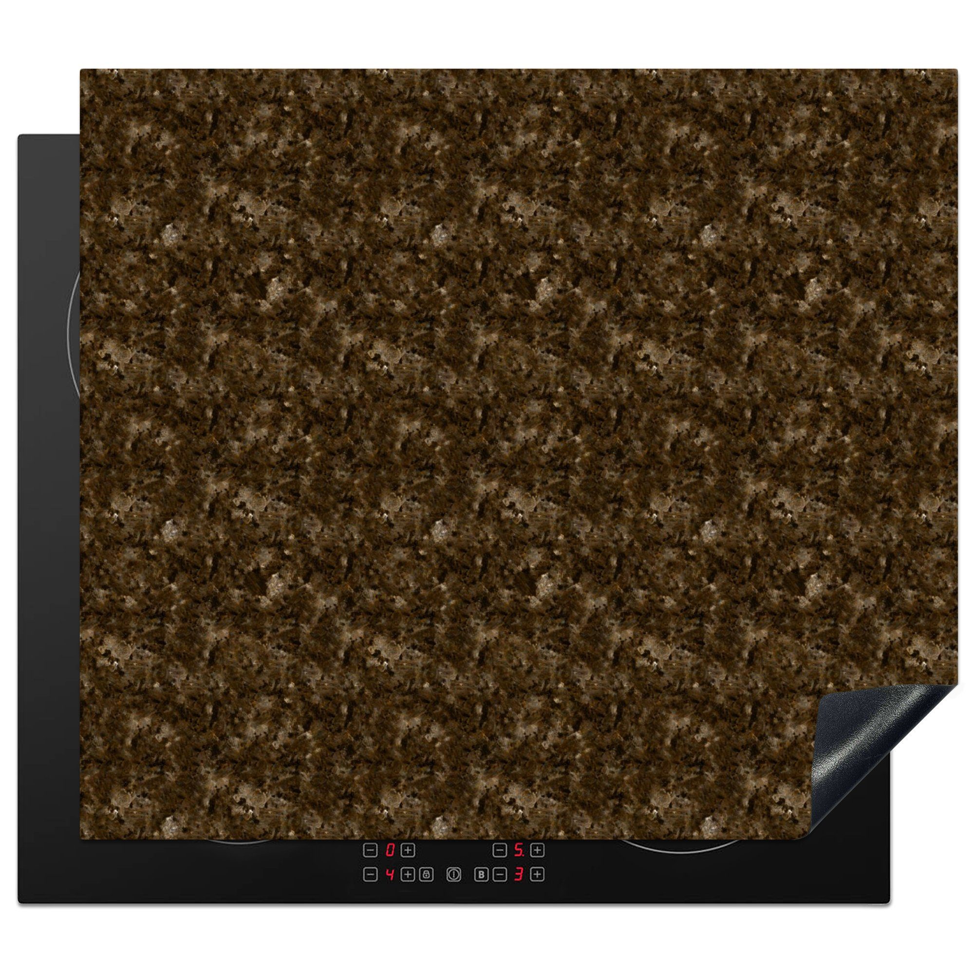 MuchoWow Herdblende-/Abdeckplatte Muster - Struktur - Granit, Vinyl, (1 tlg), 58x51 cm, Küchen Dekoration für Induktionsherd, Induktionskochfeld