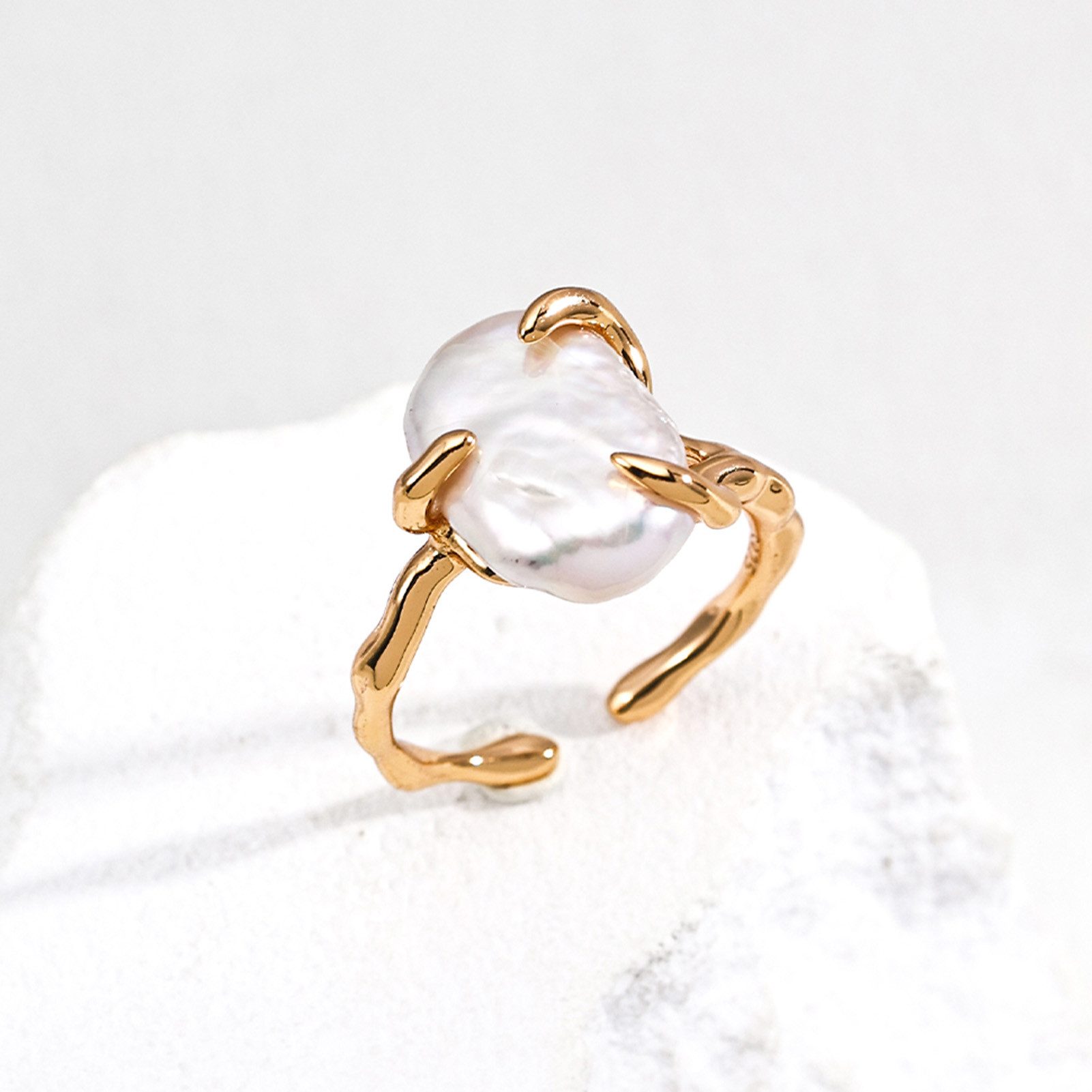 Jumpeak Silberring ring silber 925 damen,perlen ring,18kring vergoldet,ring günstig online kaufen