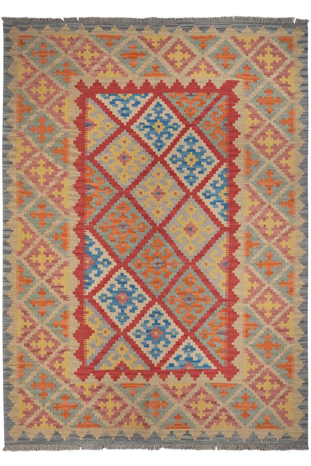 Looma Teppich Kelim Gashgai 245x175cm, rechteckig, Höhe: 5 mm, Gashgai, Schurwolle, Unikat