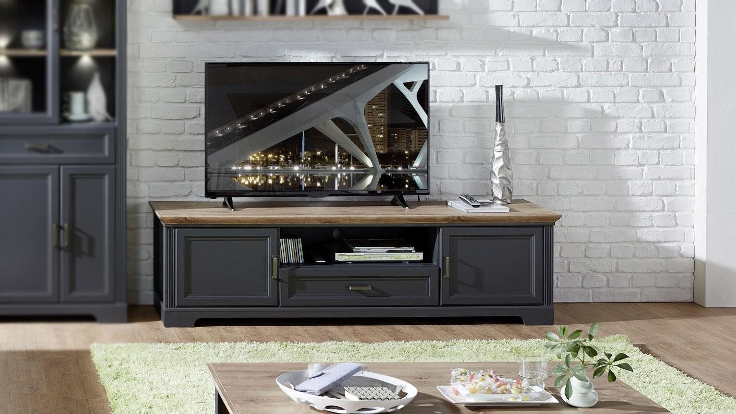 Innostyle Lowboard TV-Board Jasmin Lowboard in graphit Artisan Eiche 193x54 cm