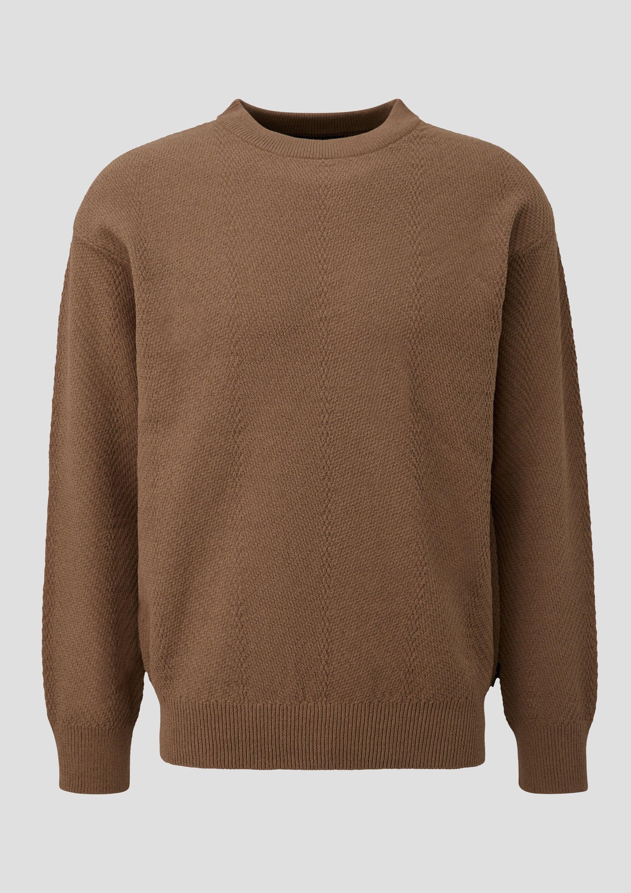 QS Longpullover Strickpullover Strukturierter Strickpullover
