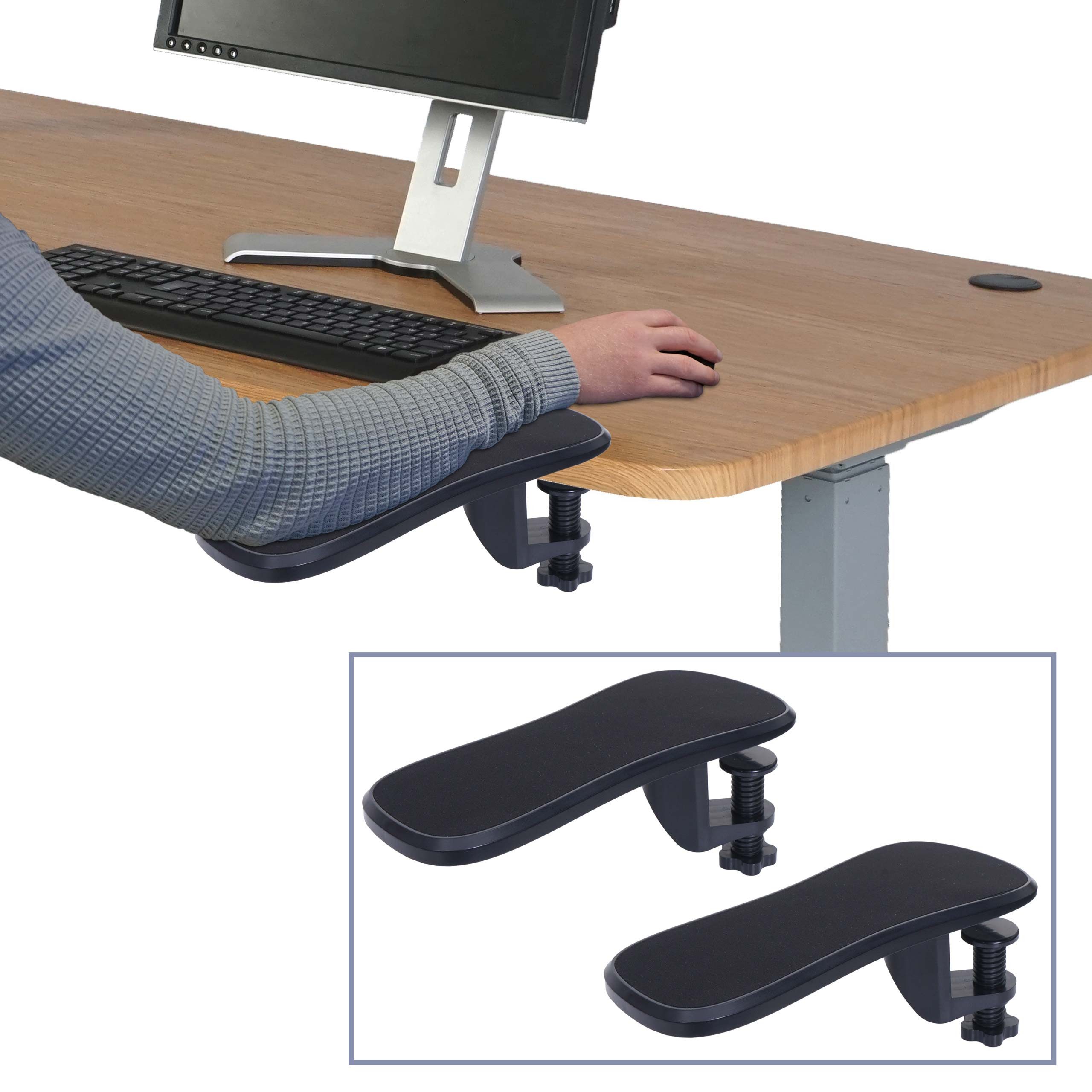 PROREGAL® Armlehne Armauflage 10x13x28,5cm Schreibtisch Arm-/Handgelenkstütze ergonomisch