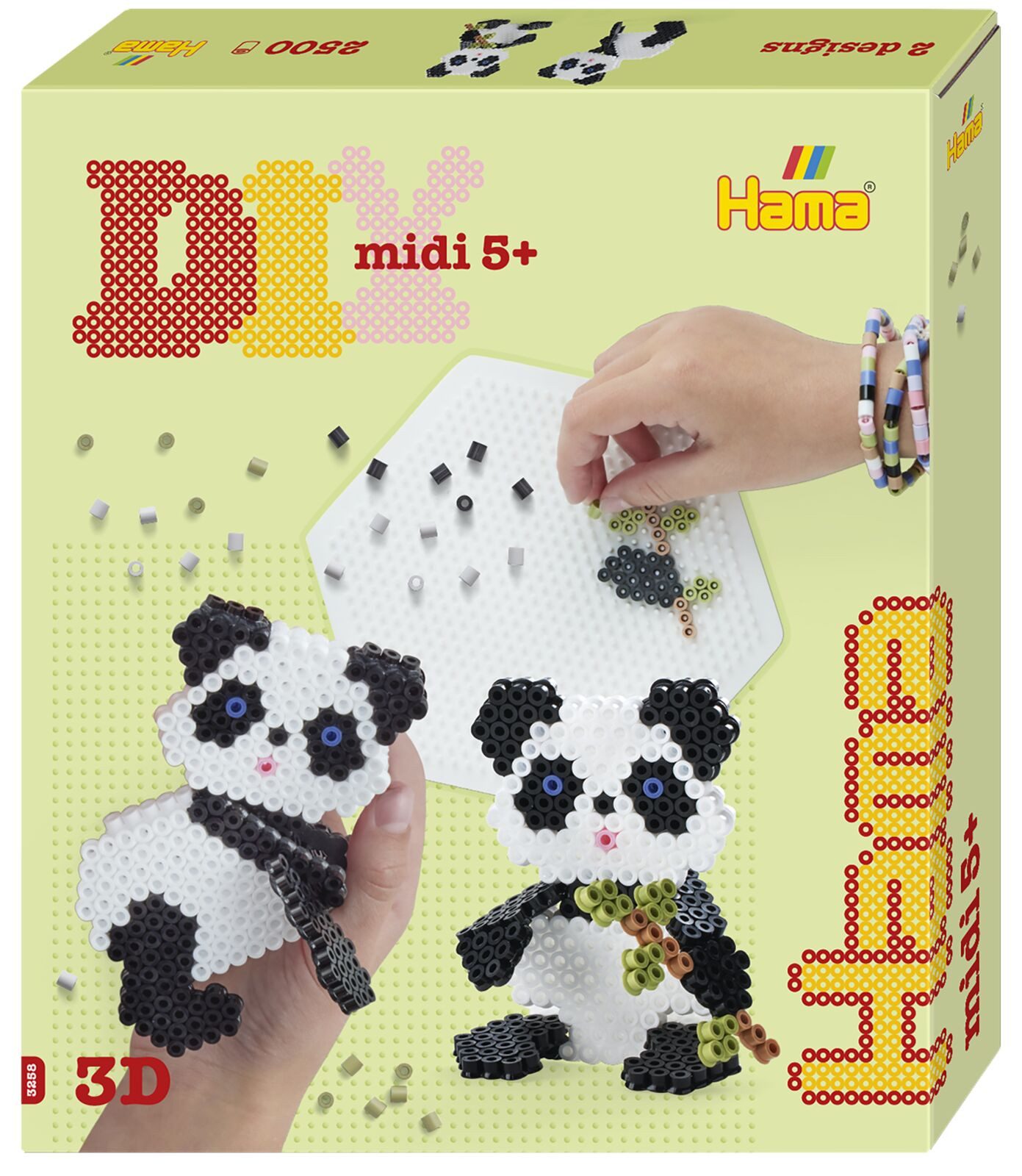 Hama Perlen Bügelperlen Hama Geschenkpackung 3D Panda Midi-Bügelperlen