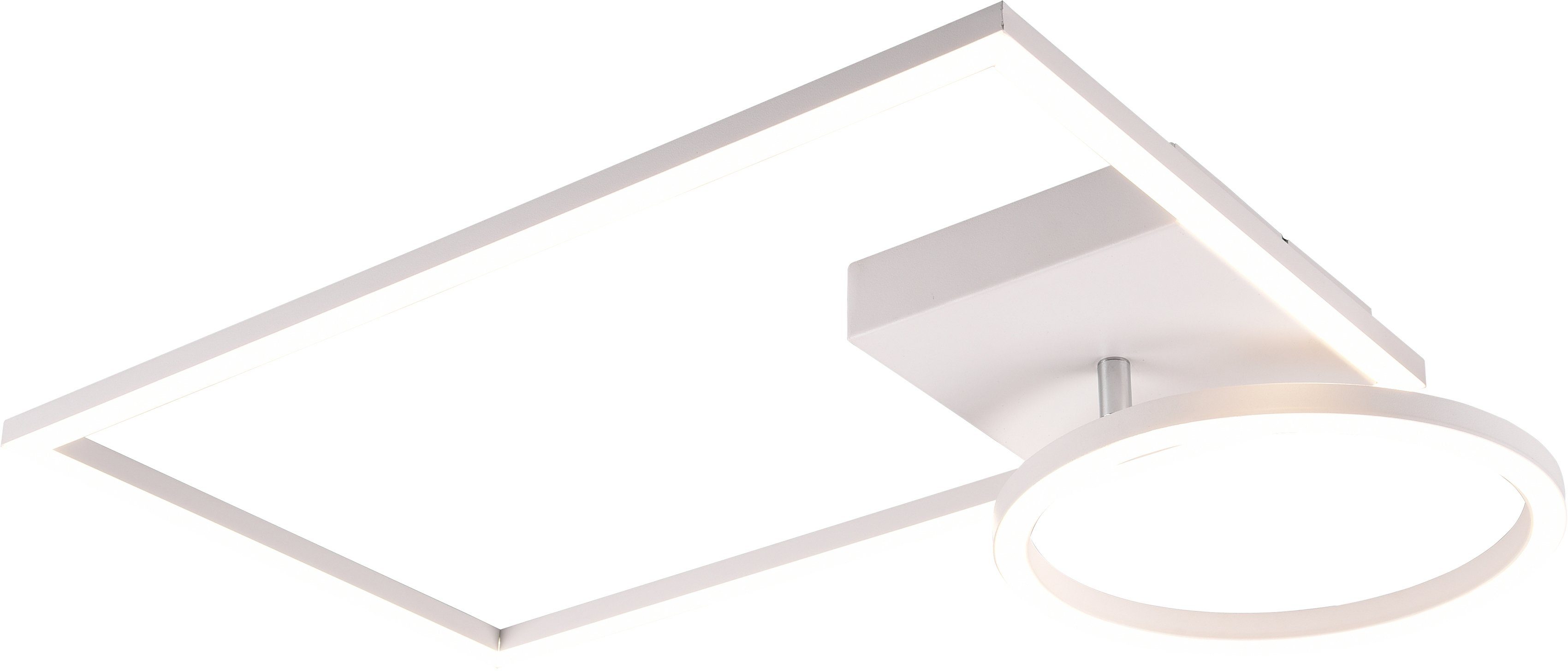 TRIO Leuchten LED Deckenleuchte VERSO, mehrere Helligkeitsstufen, LED fest  integriert, Neutralweiß, über Wandschalter dimmbar, Ring schwenkbar, 4000K,  3100 Lm, 30x50 cm