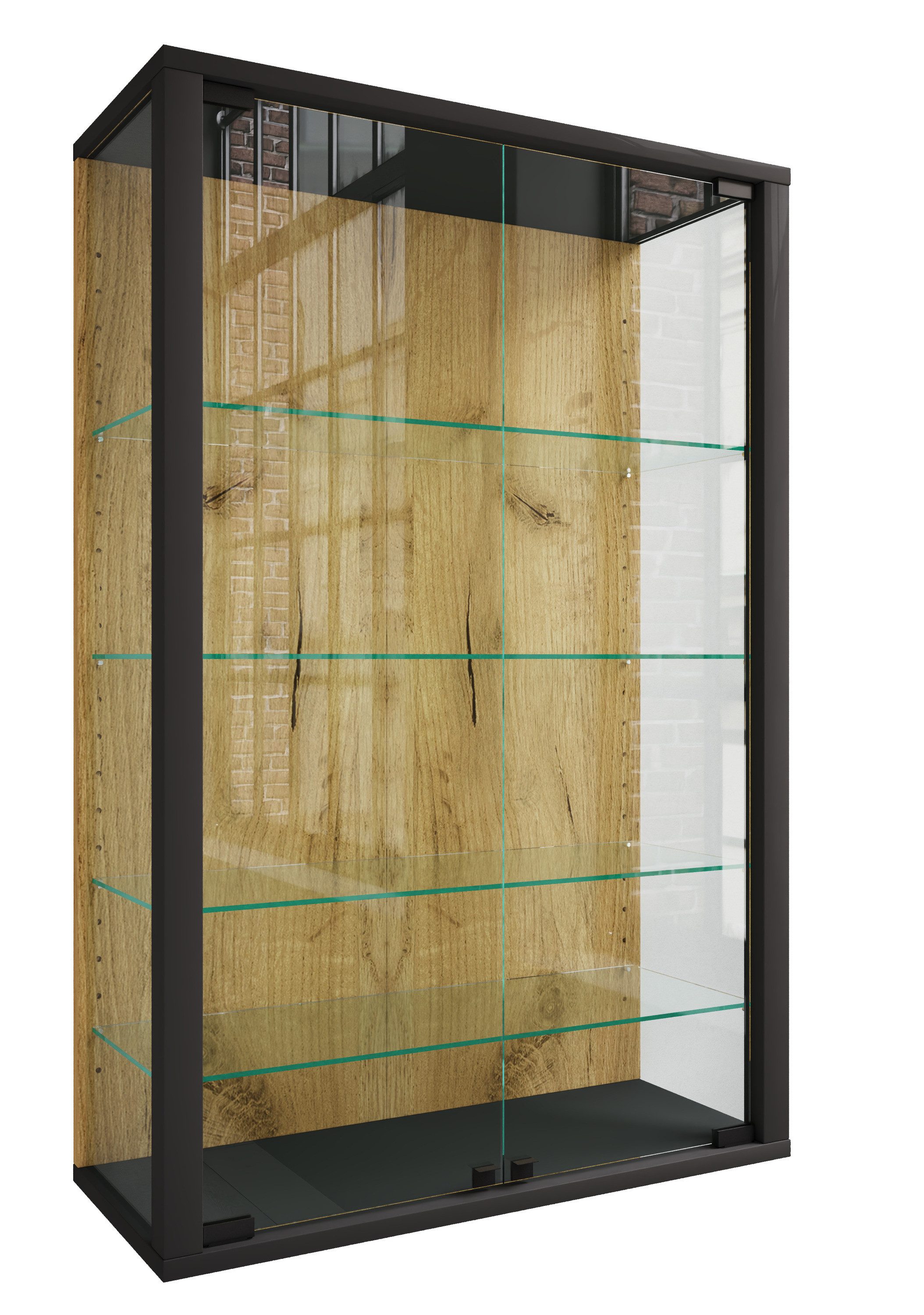 VCM Hängevitrine Wandvitrine Udina mit Glastüren und Glasböden, H.
