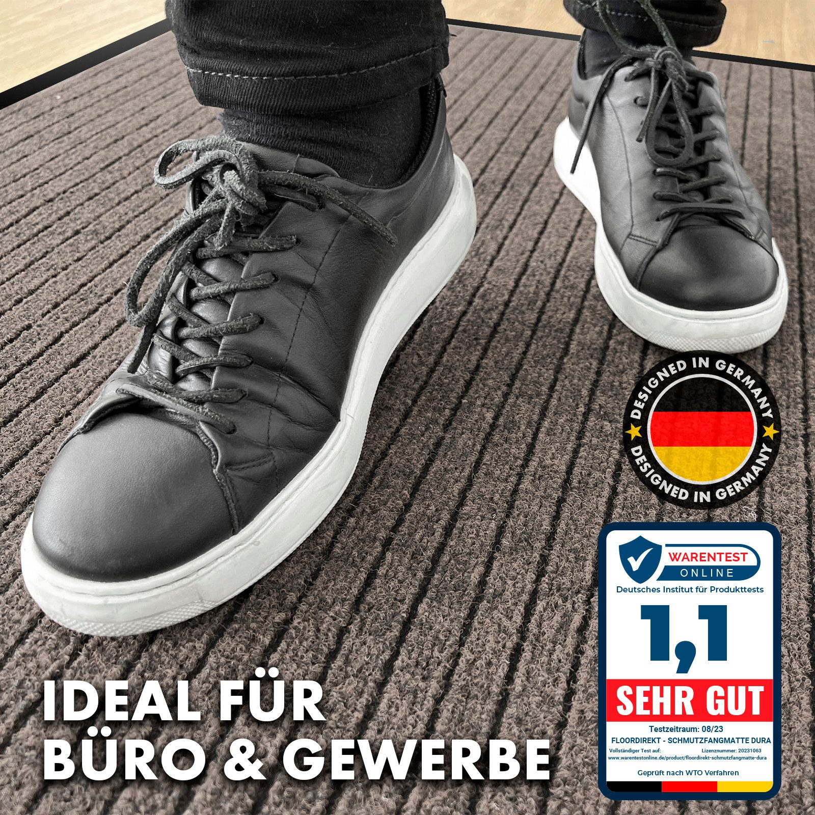 Kubus Fußmatte Torino, Robust und Pflegeleicht, In vielen Farben & Größen