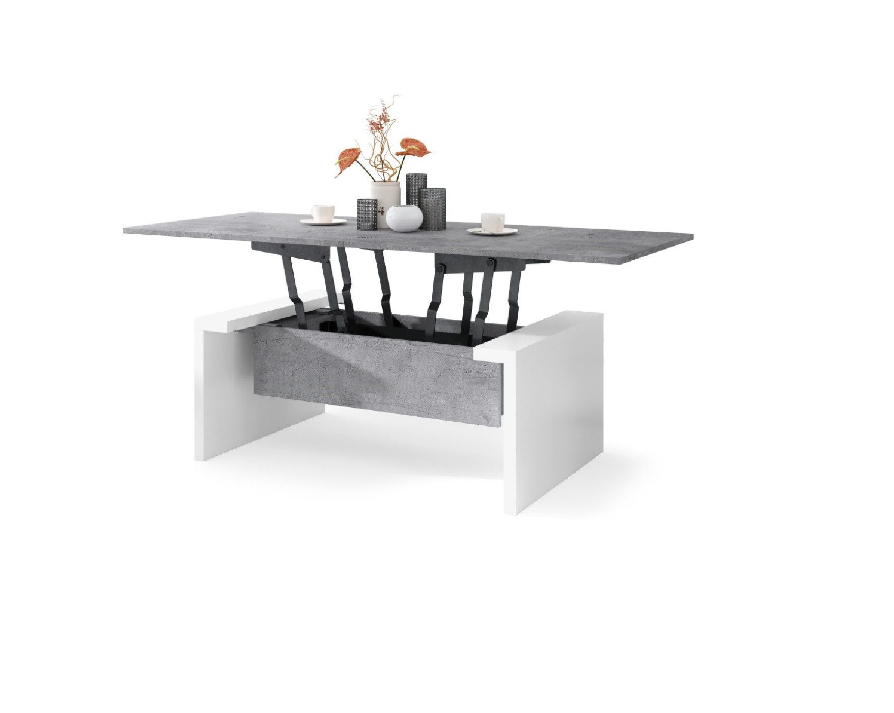 designimpex Couchtisch Space Beton - Weiß günstig online kaufen