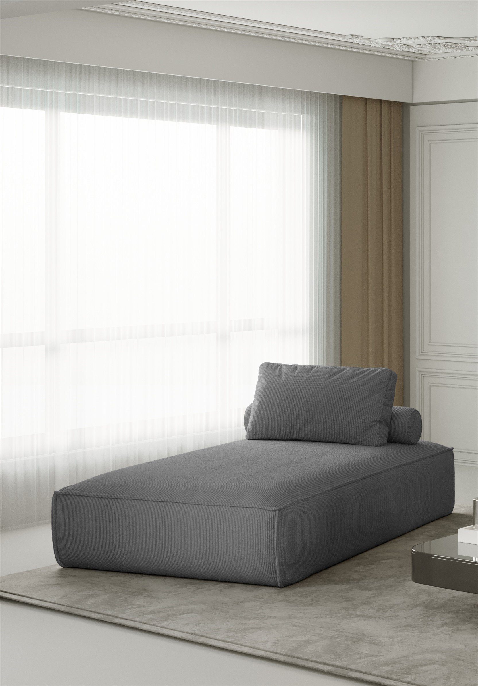 Fun Möbel Chaiselongue Liege Celes in Stoff, inkl. Rückenkissen