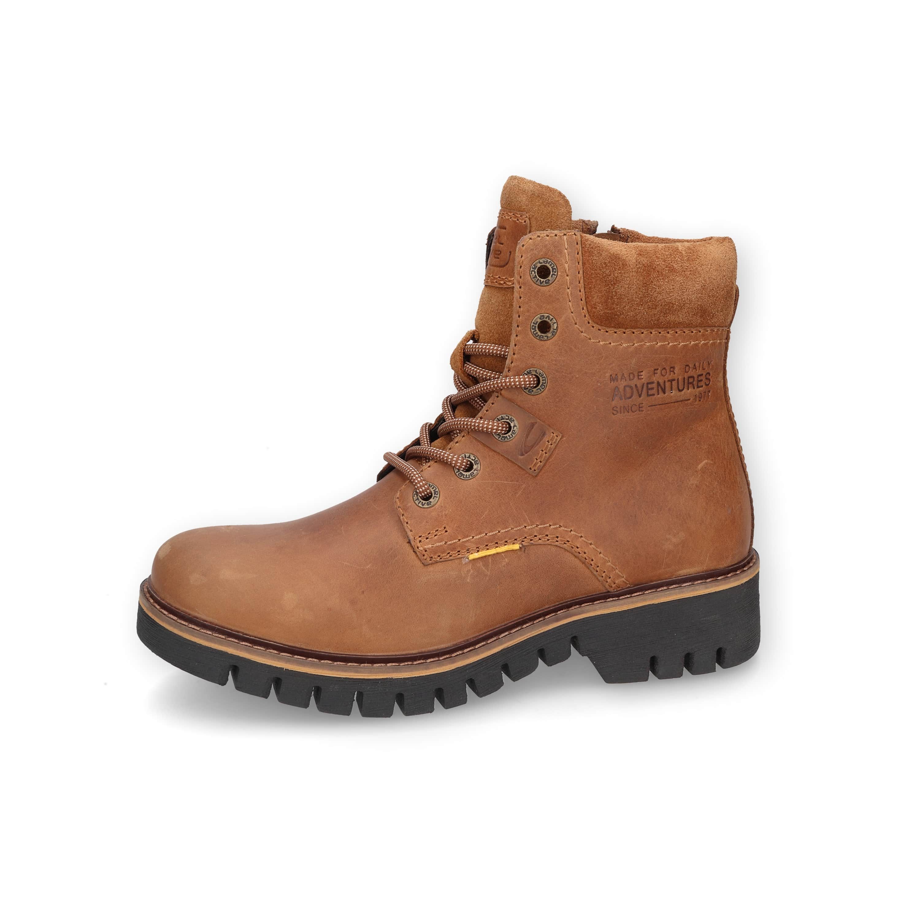 camel active Boots crazy horse/split COGNAC Winterboots