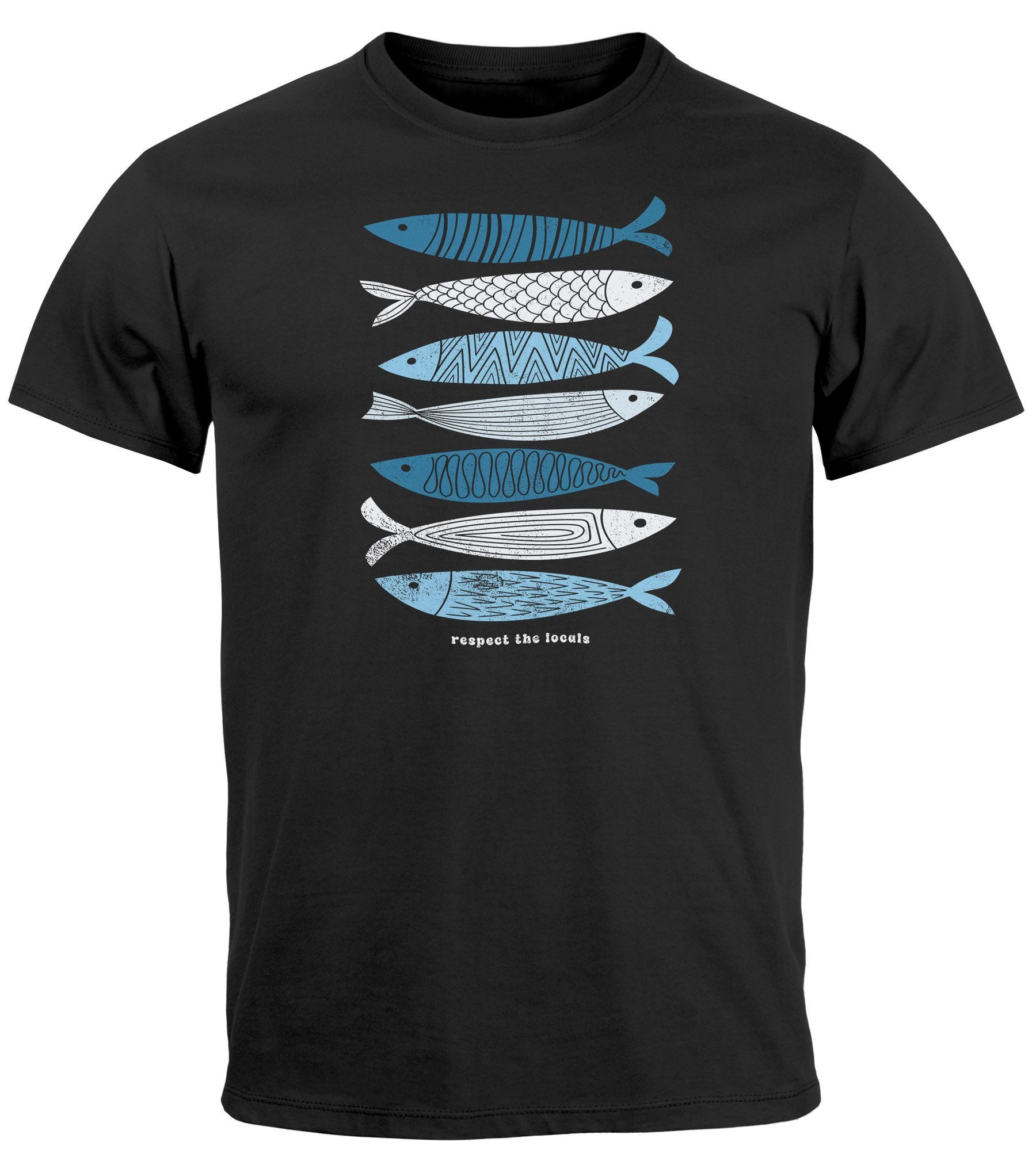 Neverless Print-Shirt Herren T-Shirt Motiv Maritim Meer Fische Sommer Urlau günstig online kaufen