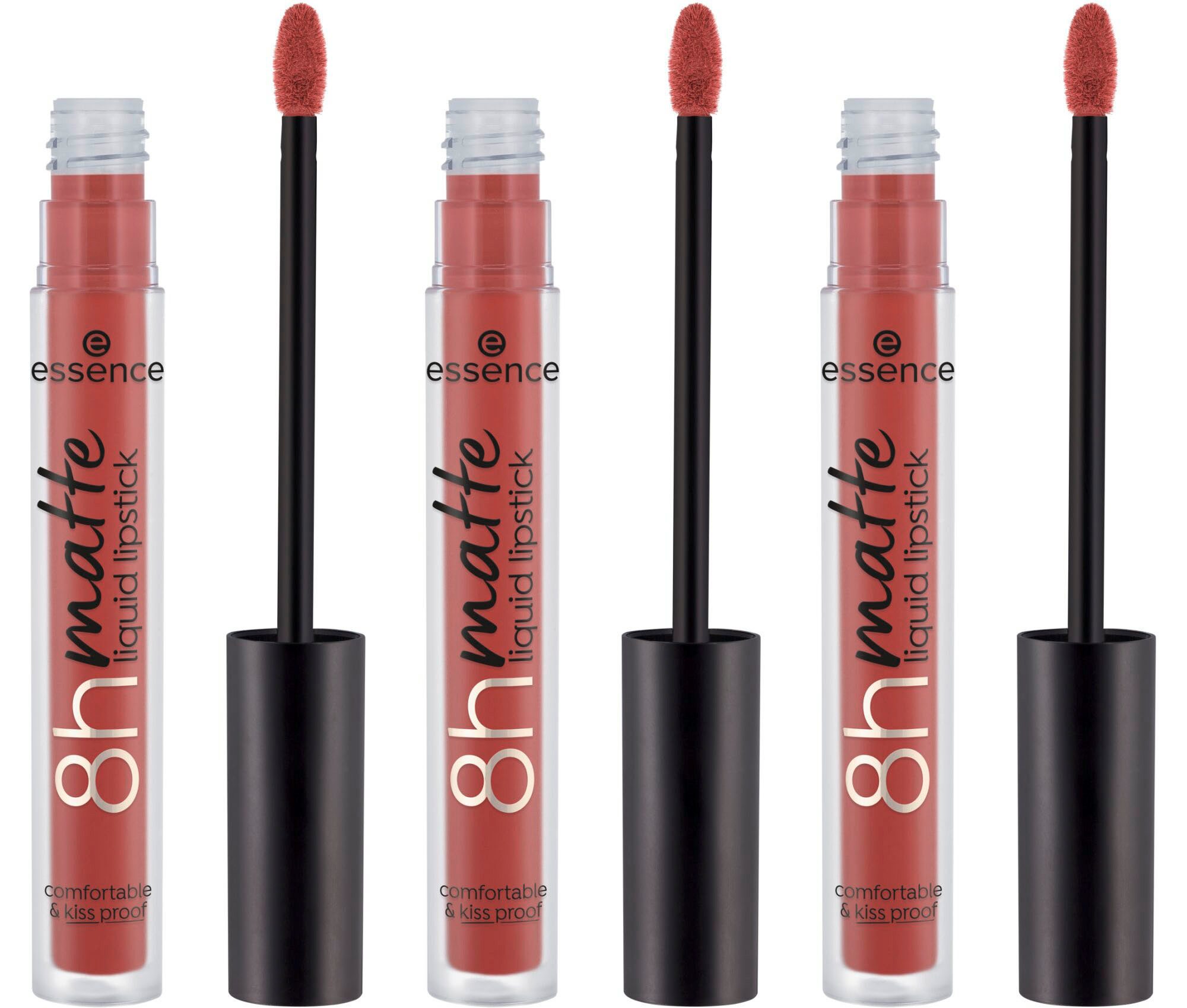 Essence Lippenstift 8h matte liquid lipstick, 3-tlg., mit mattem Ergebnis
