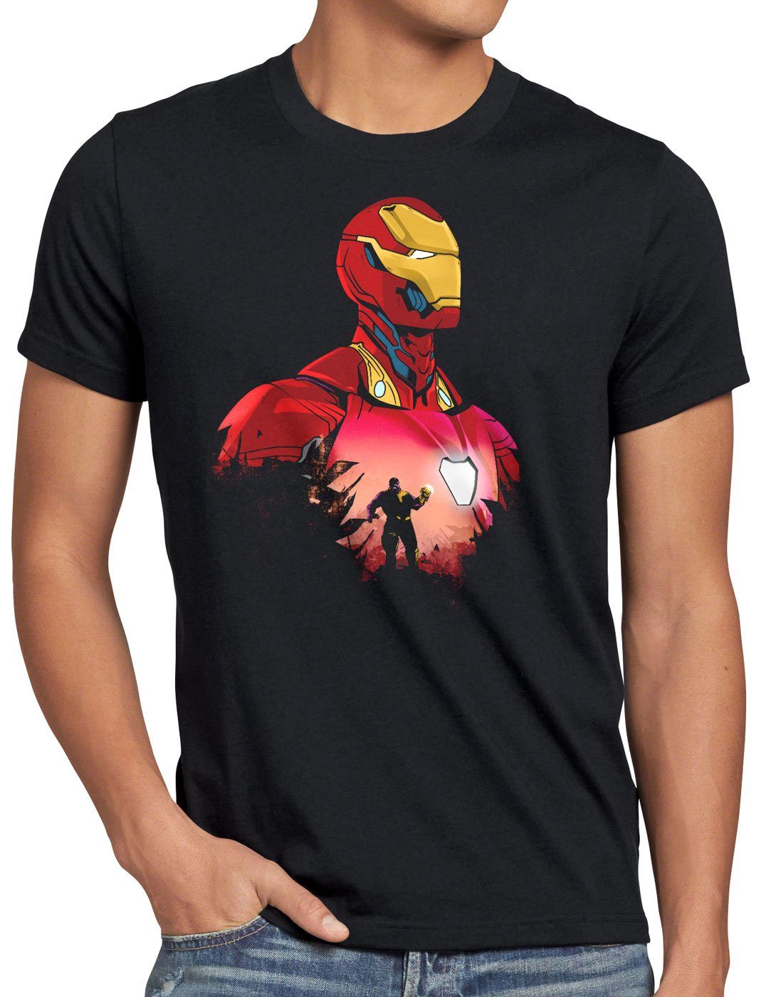 style3 Print-Shirt T-Shirt Herren Hero stark kino Iron infinity superheld