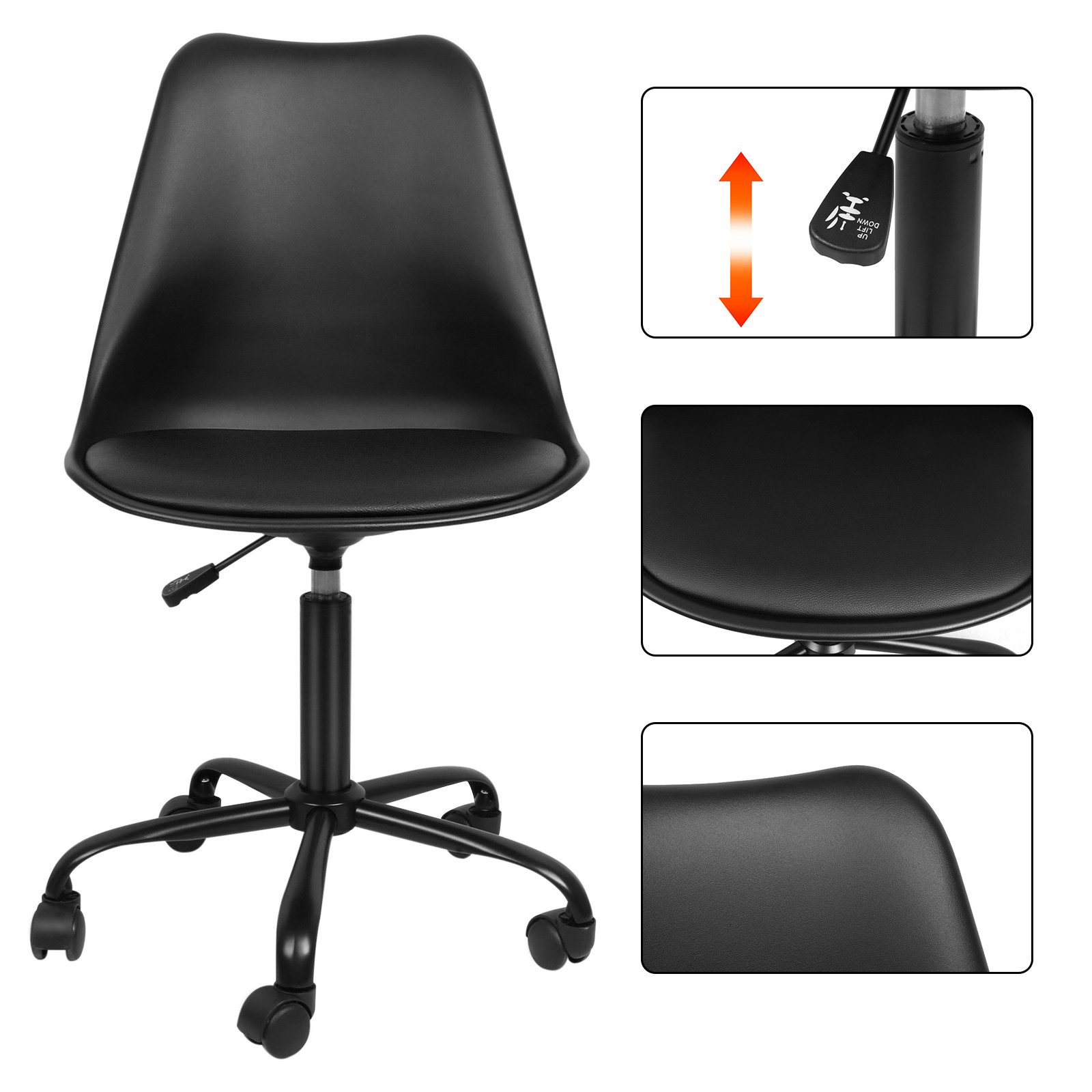 JEOBEST Drehstuhl Bürostuhl Ergonomisch, (1 St), mit Rückenlehne 360° drehbar höhenverstellbar