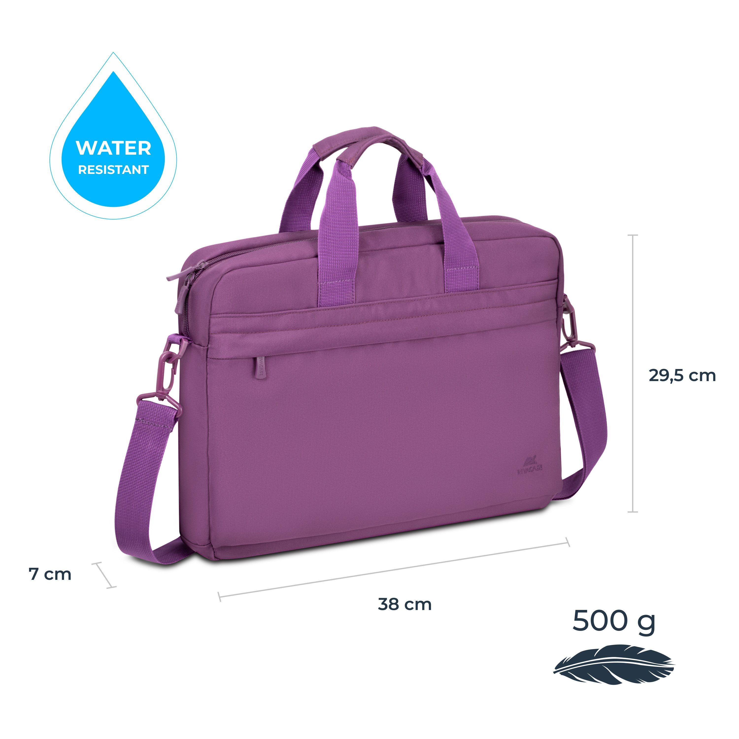 Business, Aktentasche - wasserabweisende Rucksack Zoll Laptoptasche Uni 14 violet für Rivacase
