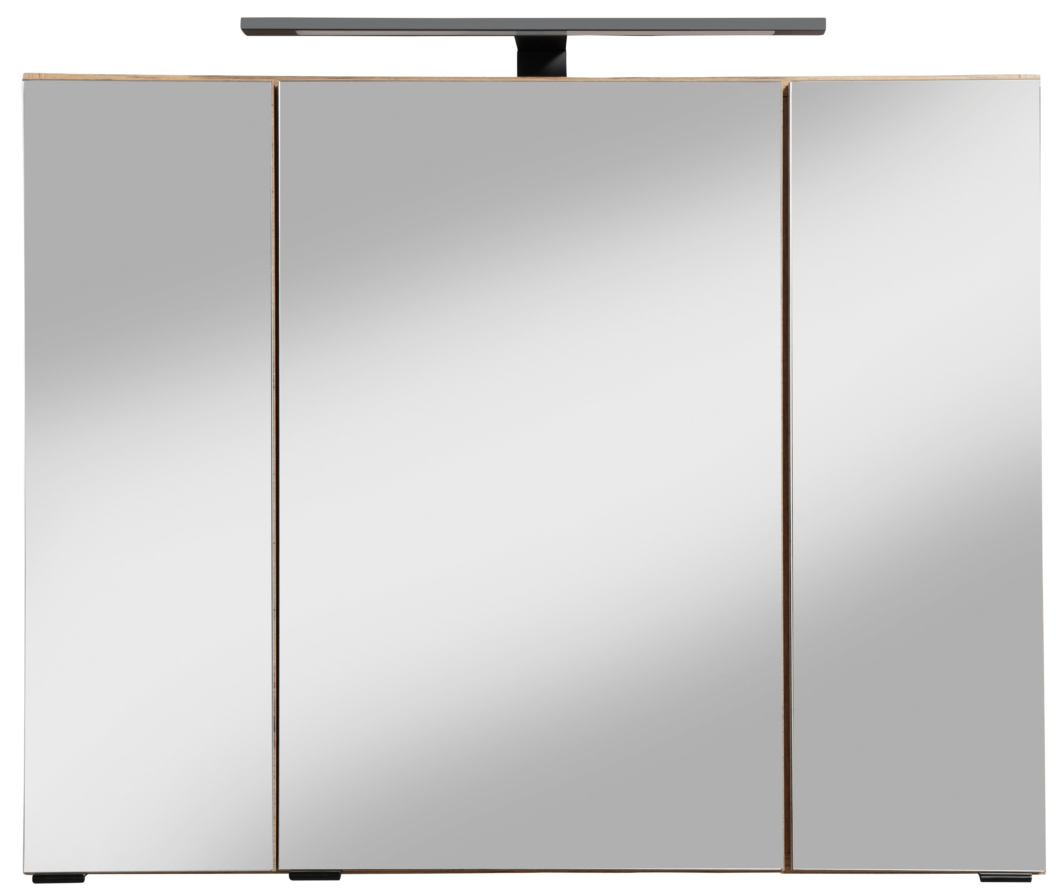 welltime Spiegelschrank Trento, verschiedene Ausführungen und Farben Breite 80 cm, mit 3D-Effekt, Spiegeltüren, Inklusive LED-Beleuchtung