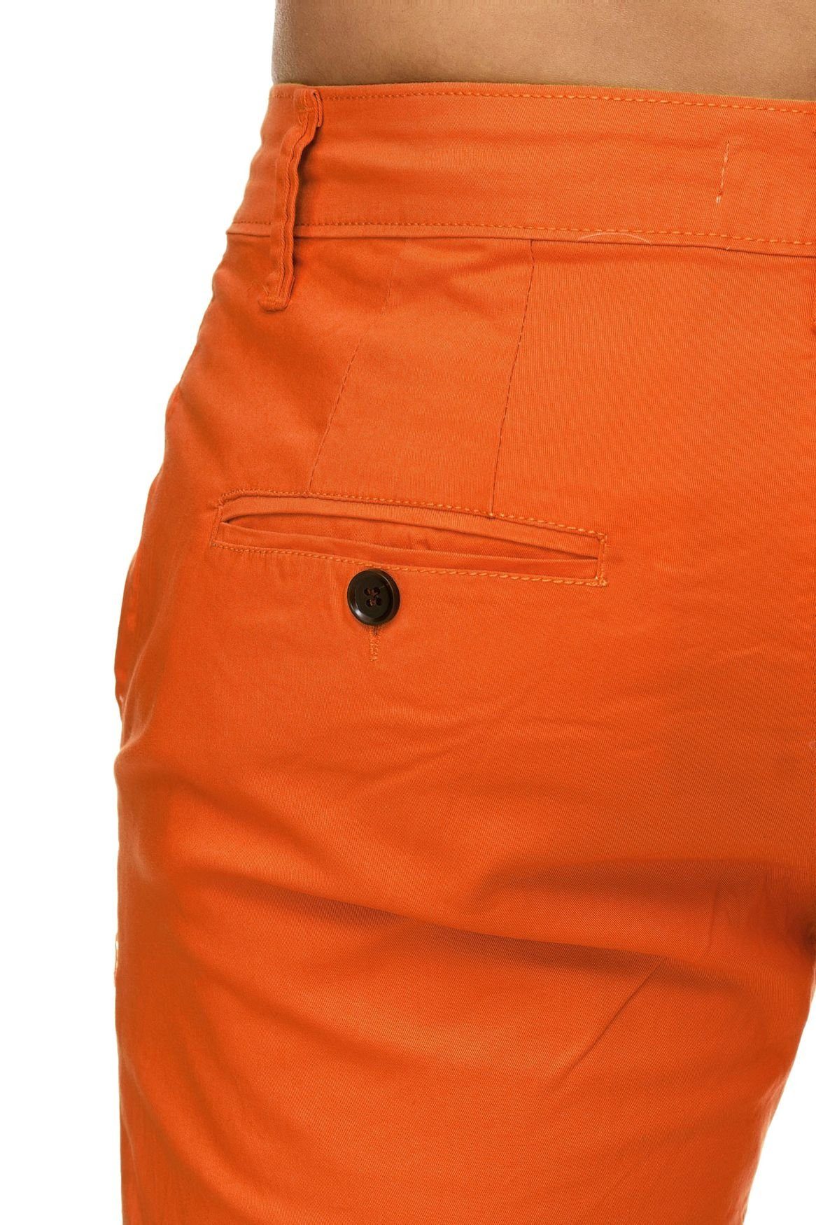 & Chinoshorts Kurze Hose Bermuda Fredy Sommer Roy Capri in Shorts 2300 Orange Egomaxx Chino (1-tlg)