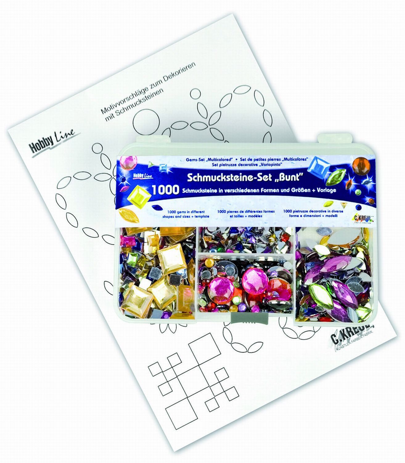 C. KREUL Stein KREUL Schmucksteine Set transparent 1000 Stück Box