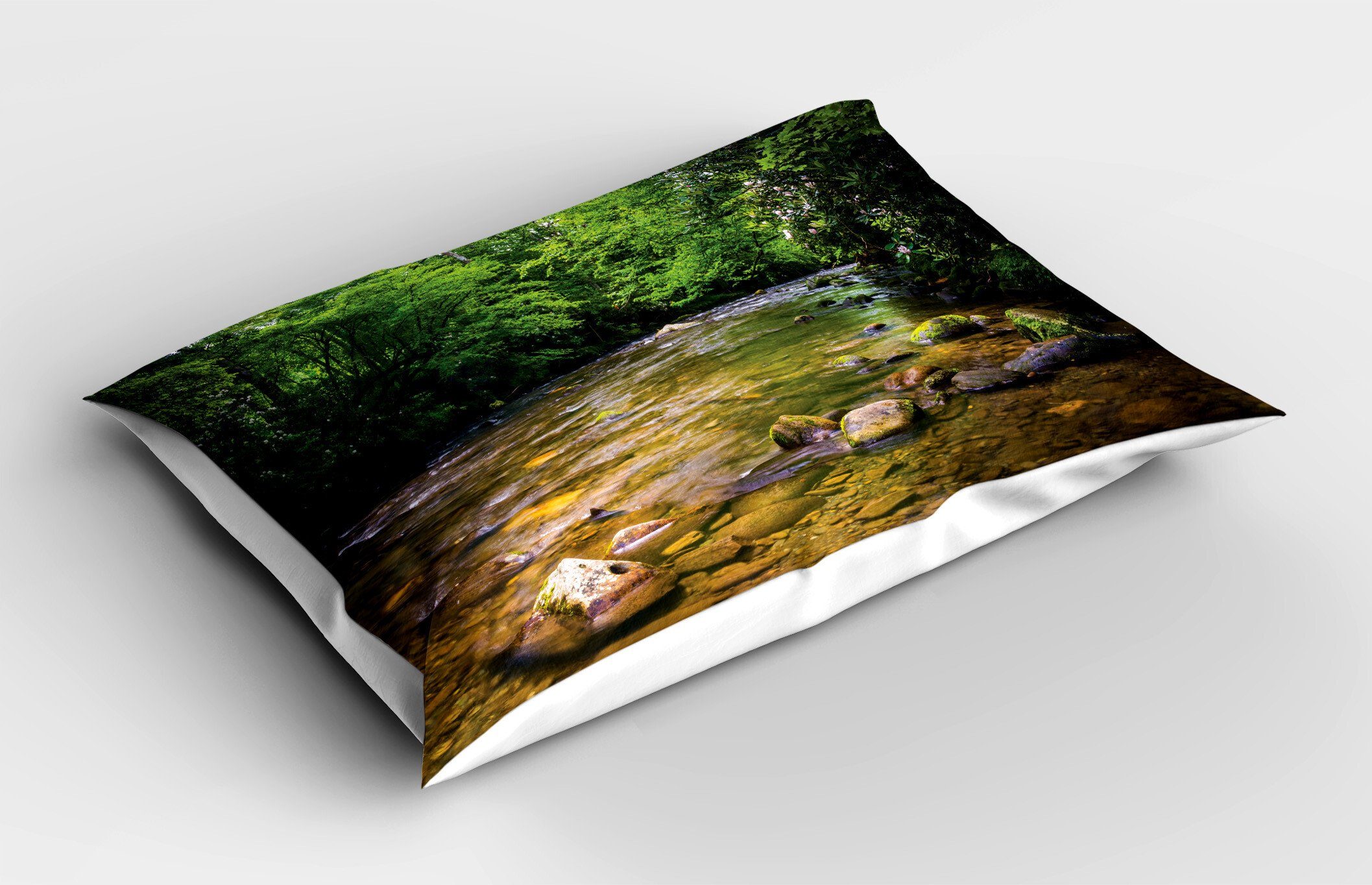 Gedruckter Oconaluftee Foto King Dekorativer Stück), Kissenbezüge River Size (1 Standard Kissenbezug, Abakuhaus Appalachian