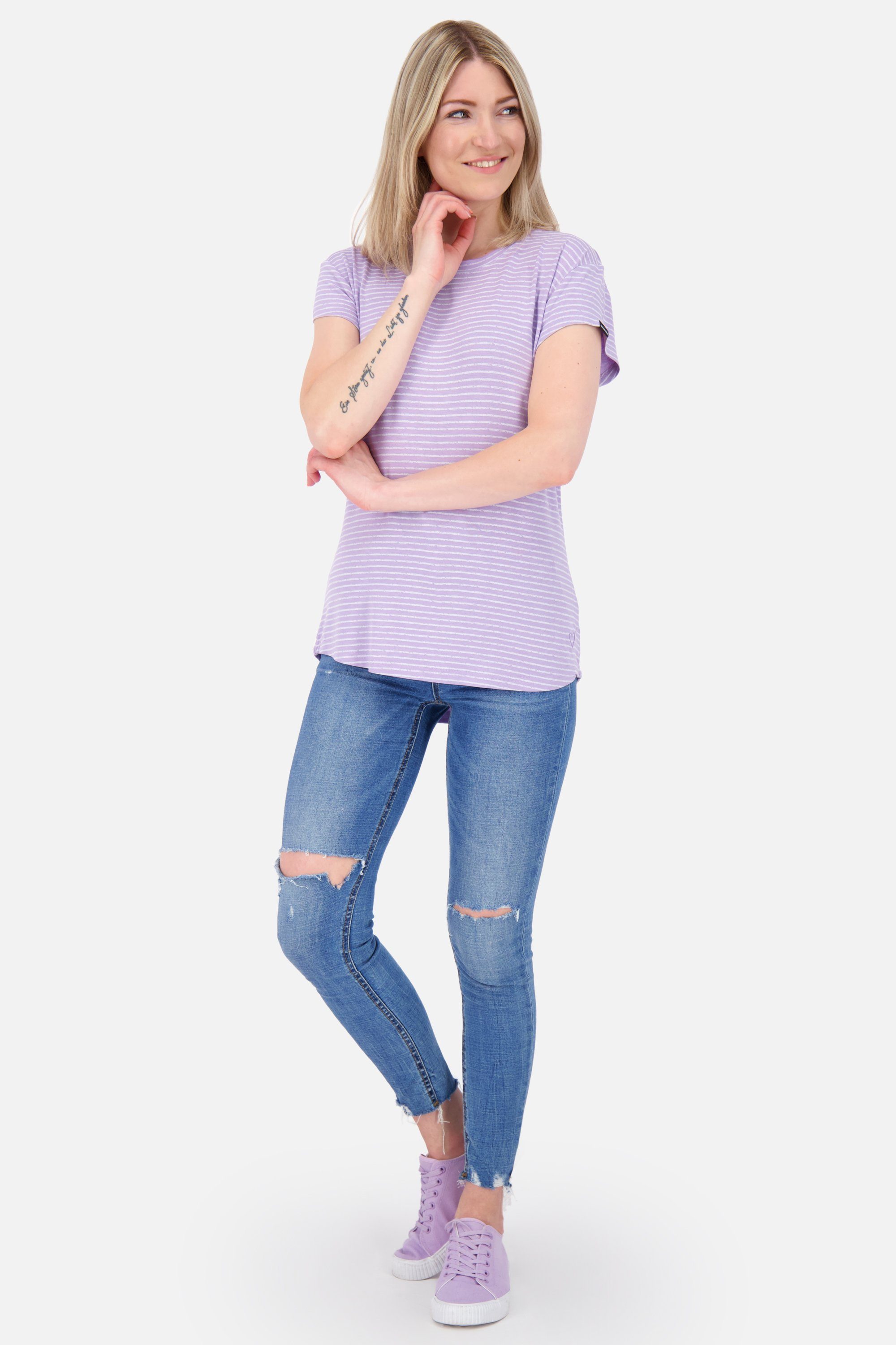 Alife & Kickin Shirt Kurzarmshirt, MimmyAK Rundhalsshirt Shirt Z digital lavender Damen