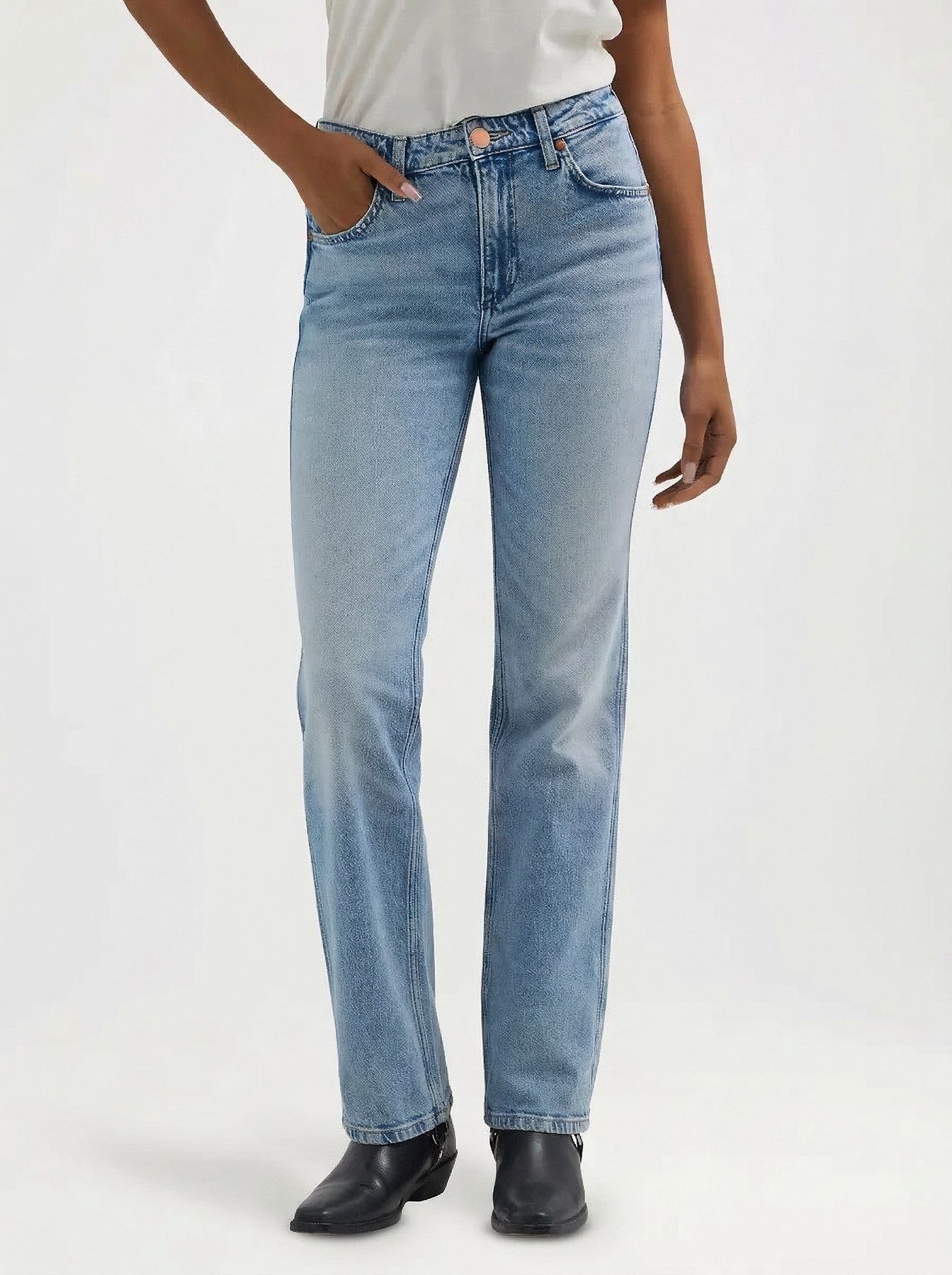 Wrangler Straight-Jeans reguläre, gerade Beinform - SUNSET FROSTY SILVER