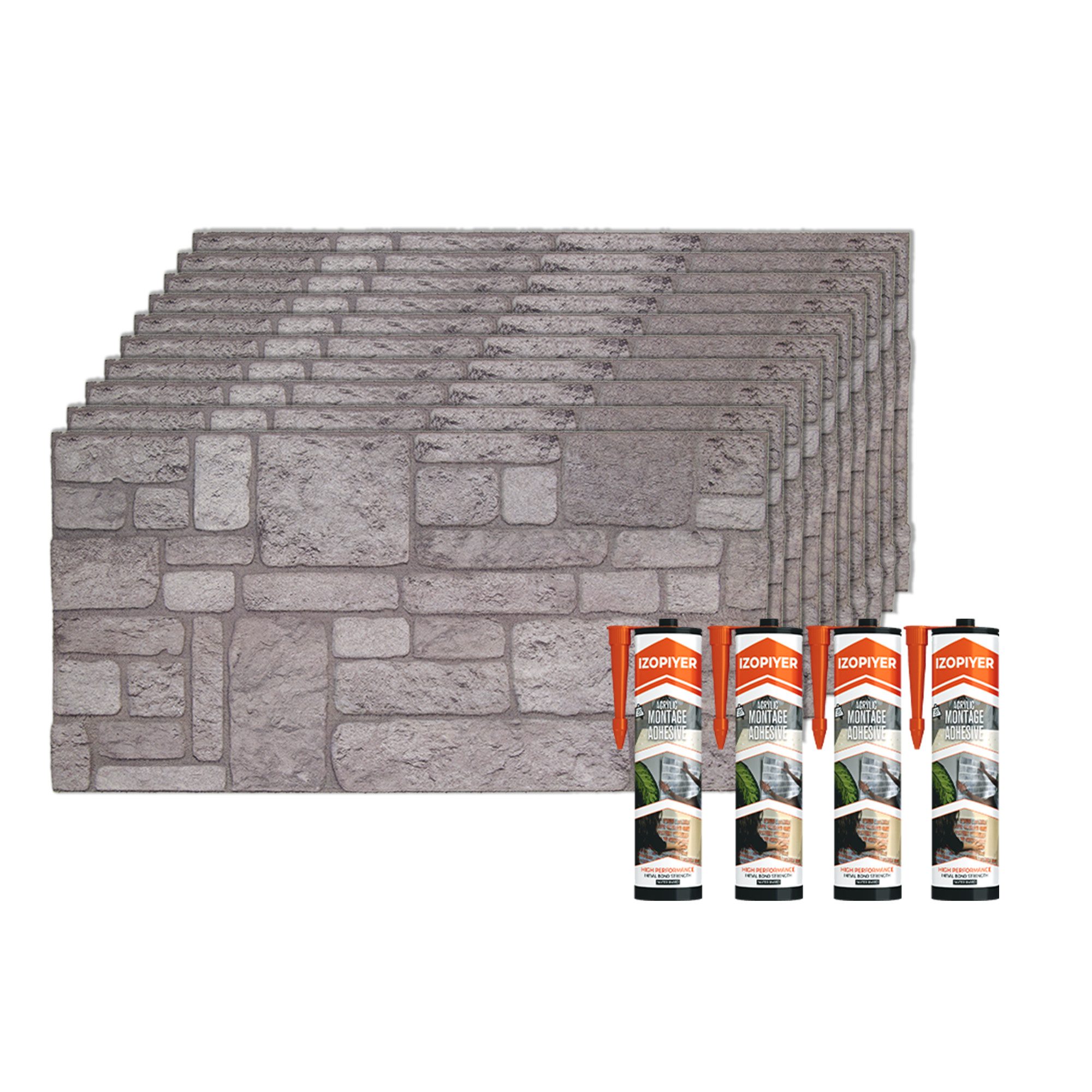 IZODEKOR 3D Wandpaneel IZODEKOR Wandverkleidung Steinoptik Styropor 3D Wandpaneele, 3D Optik, wasserfest, einfache Selbstmontage