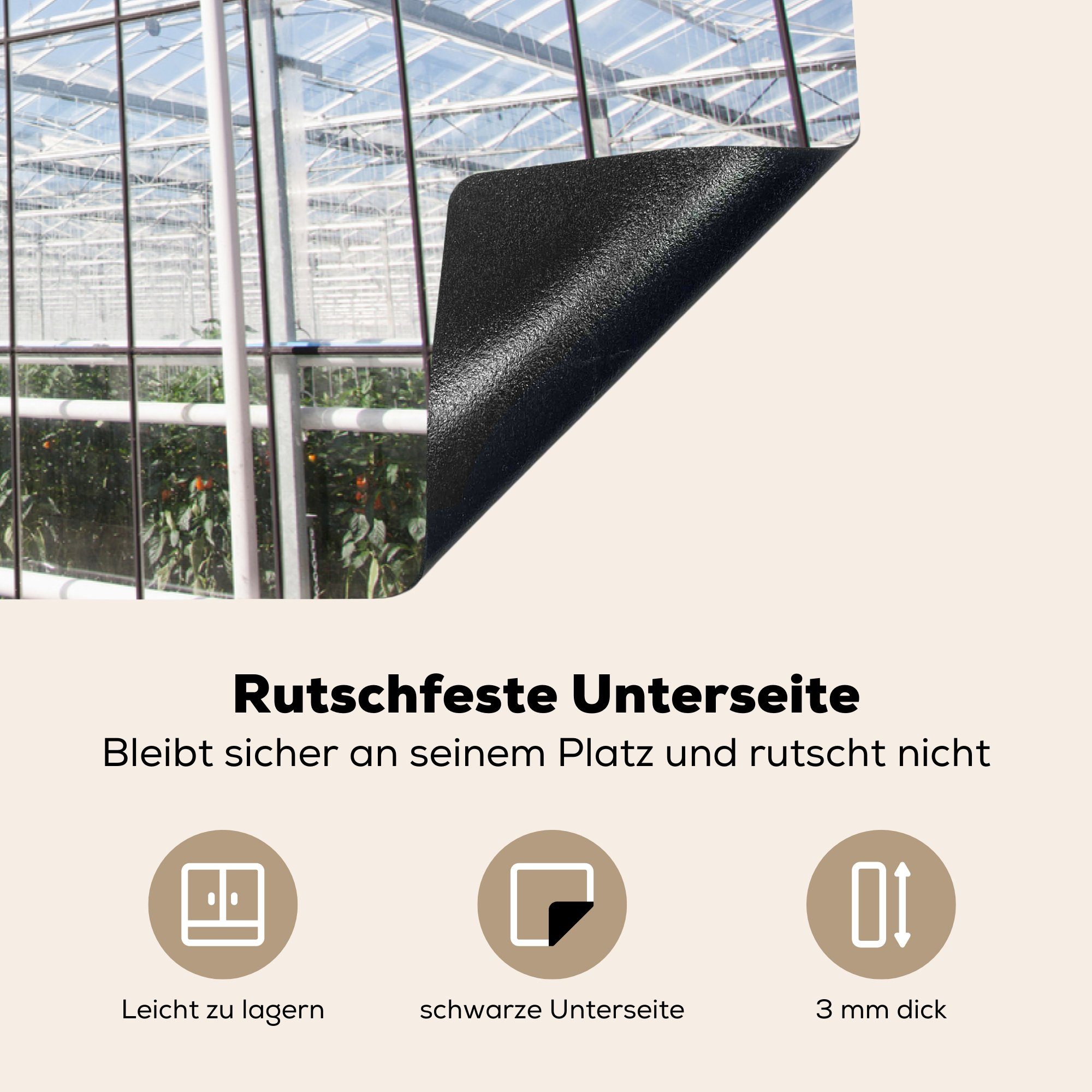 Ceranfeldabdeckung Vinyl, für 81x52 MuchoWow cm, küche, (1 Induktionskochfeld Schutz tlg), Große die Herdblende-/Abdeckplatte Gewächshäuser,