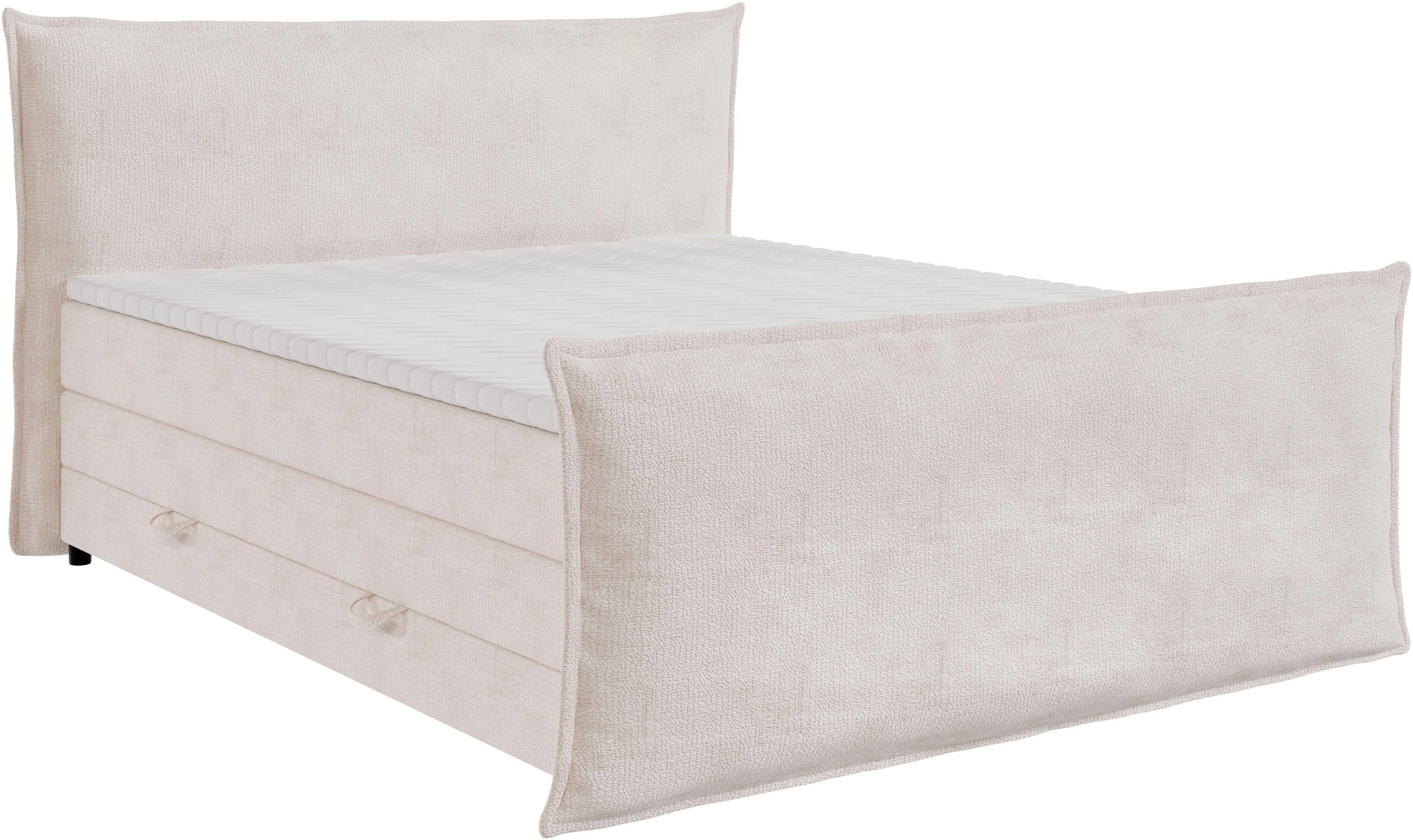 FORTE Boxspringbett Harmonie inkl. Bettkasten und Topper, Kopf- und Fußteil in Kissenoptik, in den Breiten 140cm, 160cm und 180cm erhältlich – Bild 3 von 5