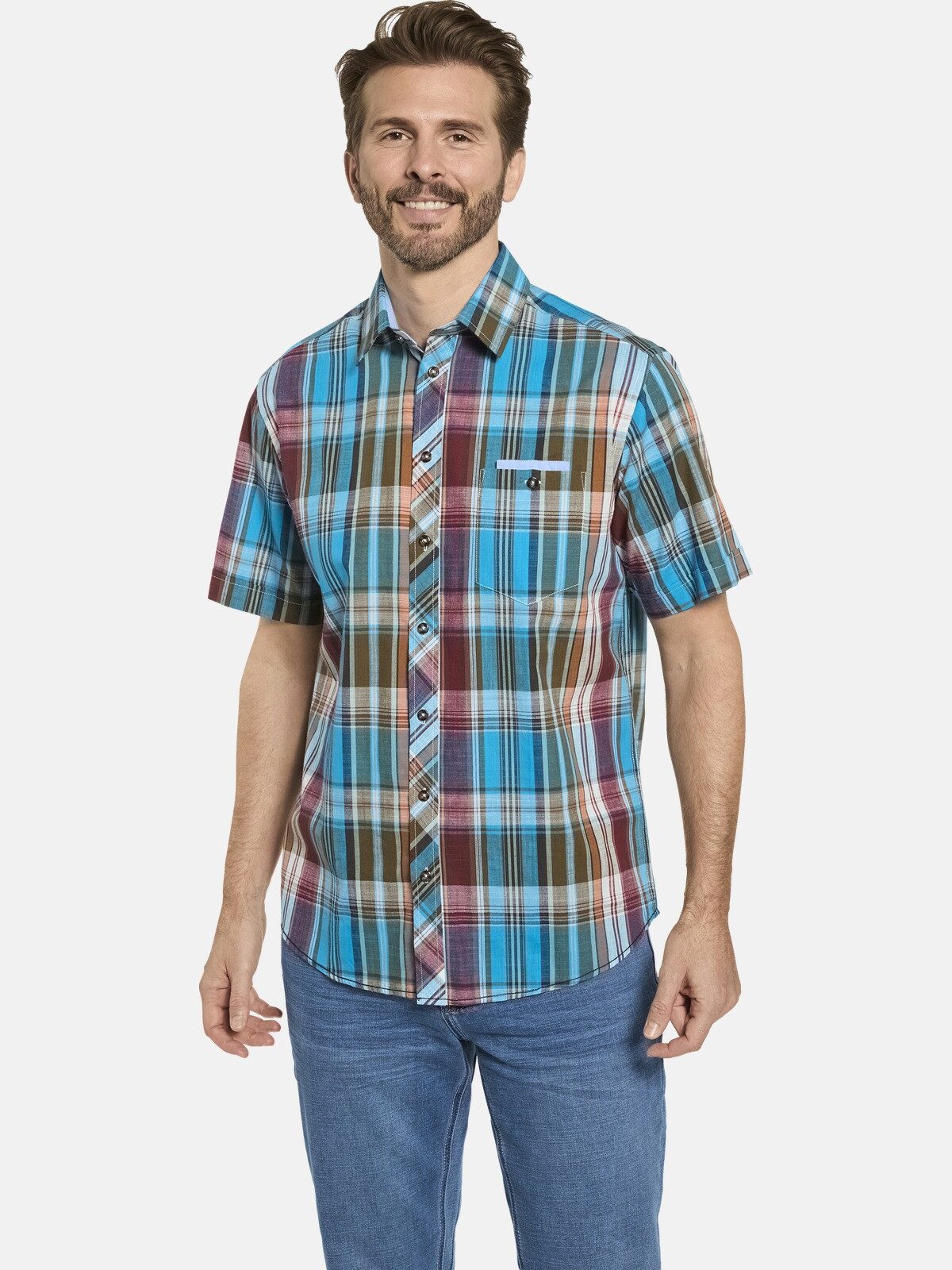 Babista Kurzarmhemd BELLIANO im geschmackvollen Karo-Design