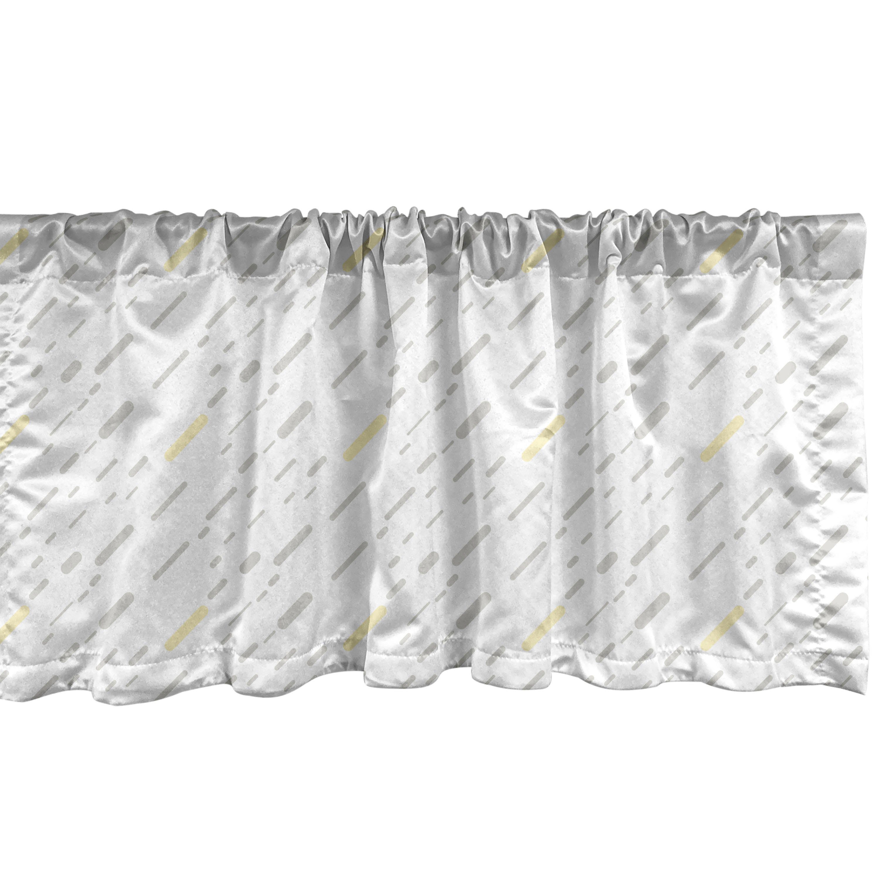 Scheibengardine Vorhang Volant für Küche Schlafzimmer Dekor mit Stangentasche, Abakuhaus, Microfaser, Pastell Neutral Geometrische Streifen