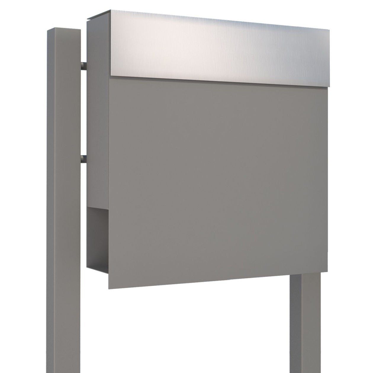 Grau Briefkasten Edel mit Manhattan Standbriefkasten Bravios Metallic