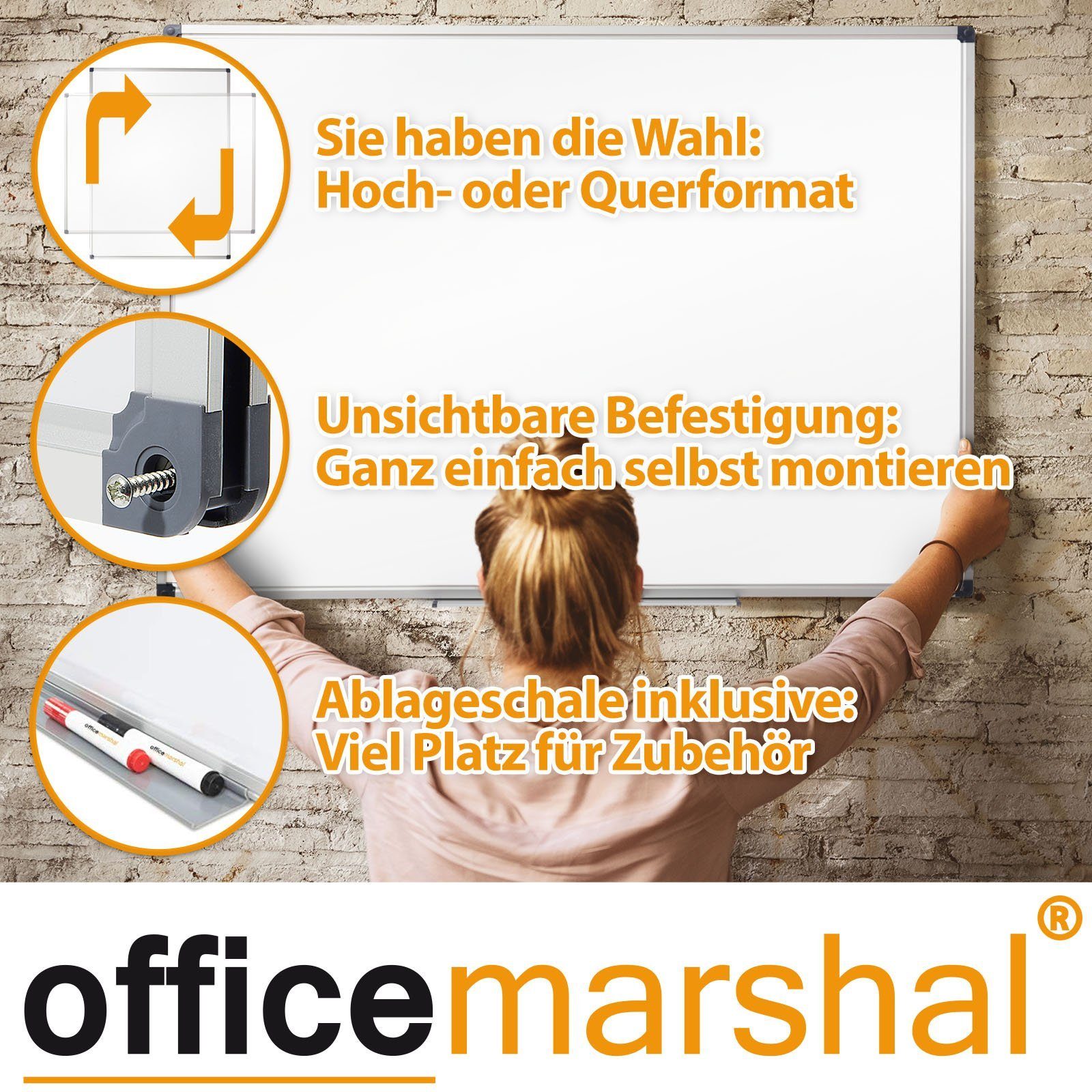 Karat Magnettafel Whiteboard Office, Magnettafel, verschiedene Größen, Lackiert, Extra kratzfest