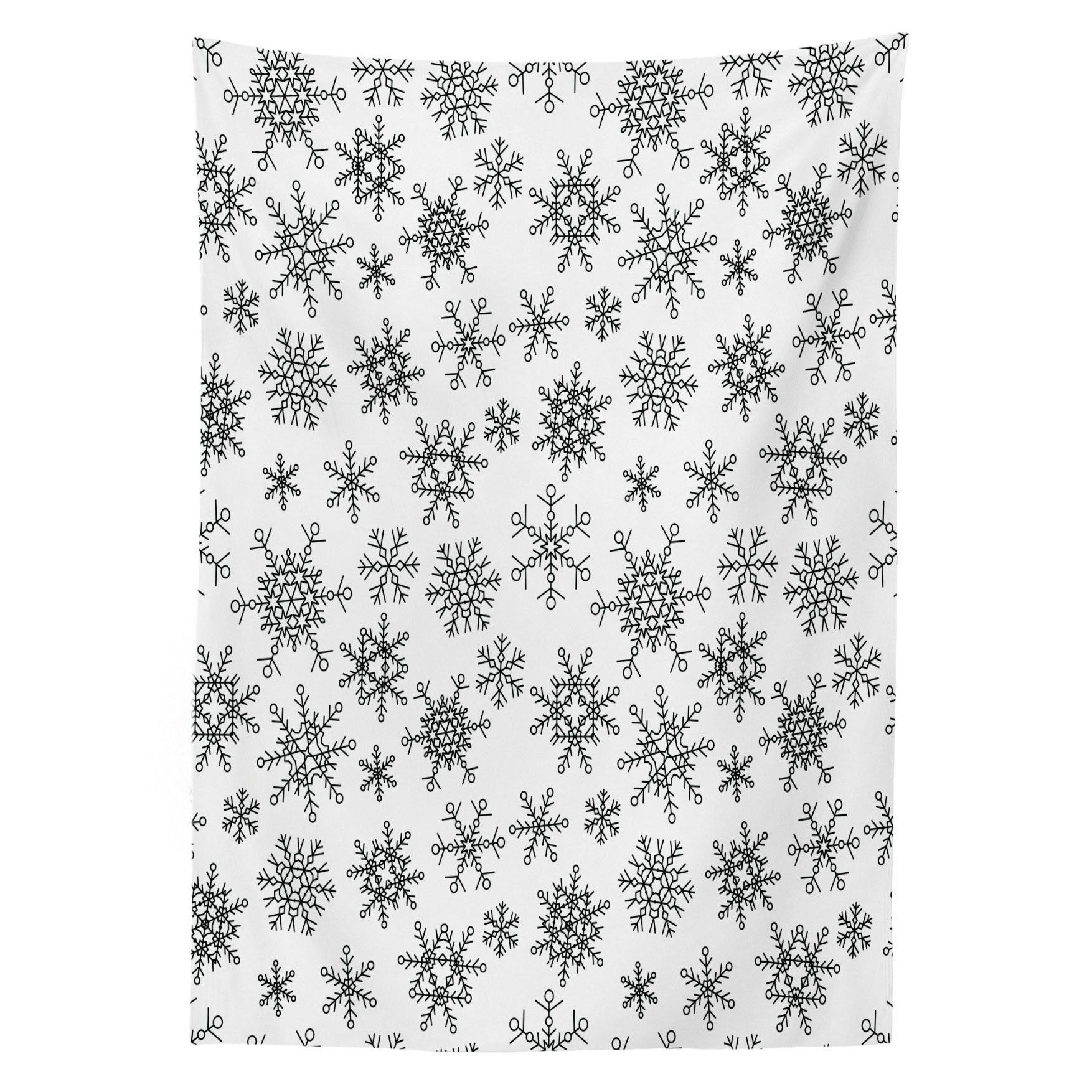 Abakuhaus Tischdecke Farbfest Waschbar Für den Außen Bereich geeignet Klare Farben, Schneeflocke Linie Winter-Motive