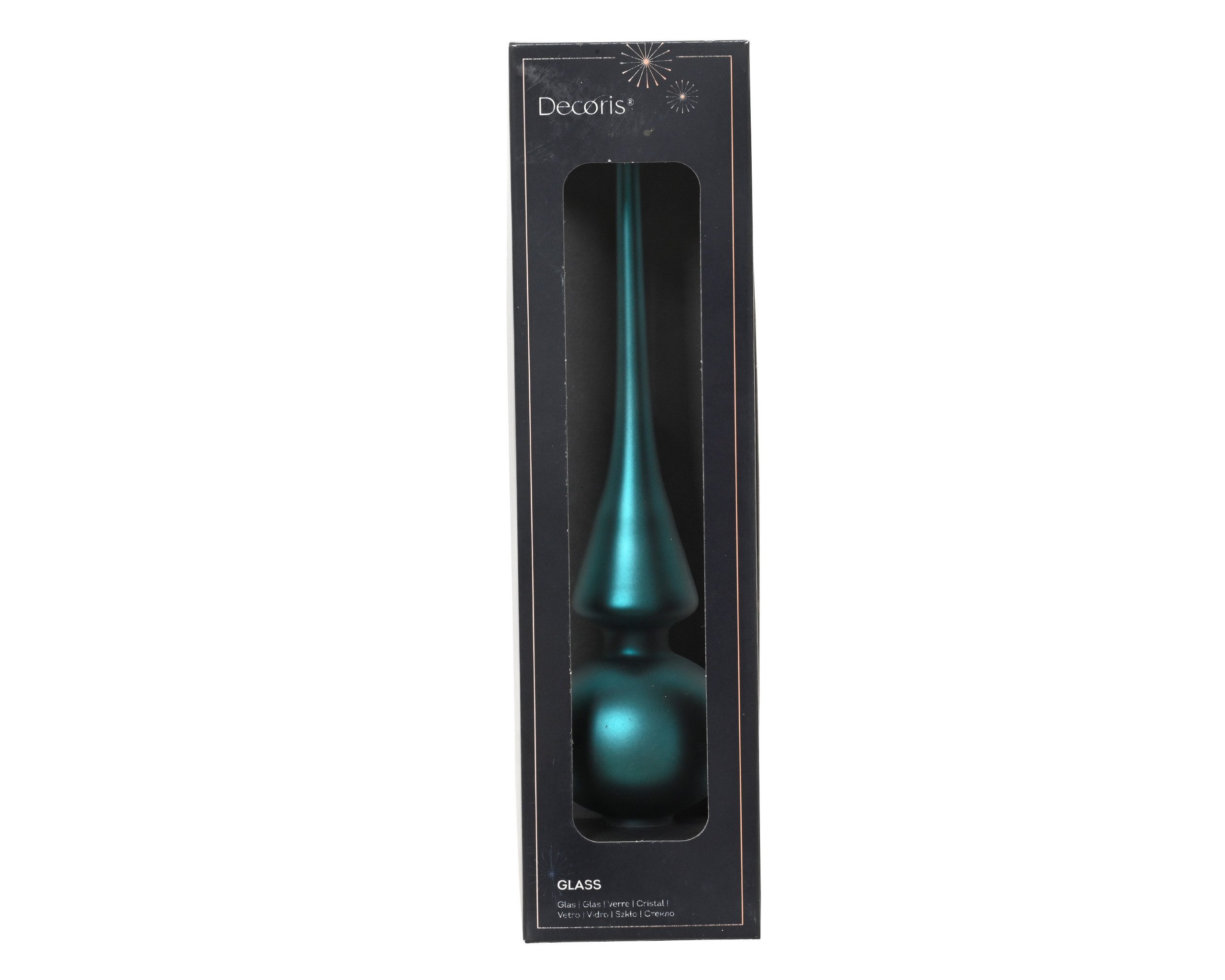 Kaemingk Christbaumspitze, Christbaumspitze Glas 26cm - Smaragd matt