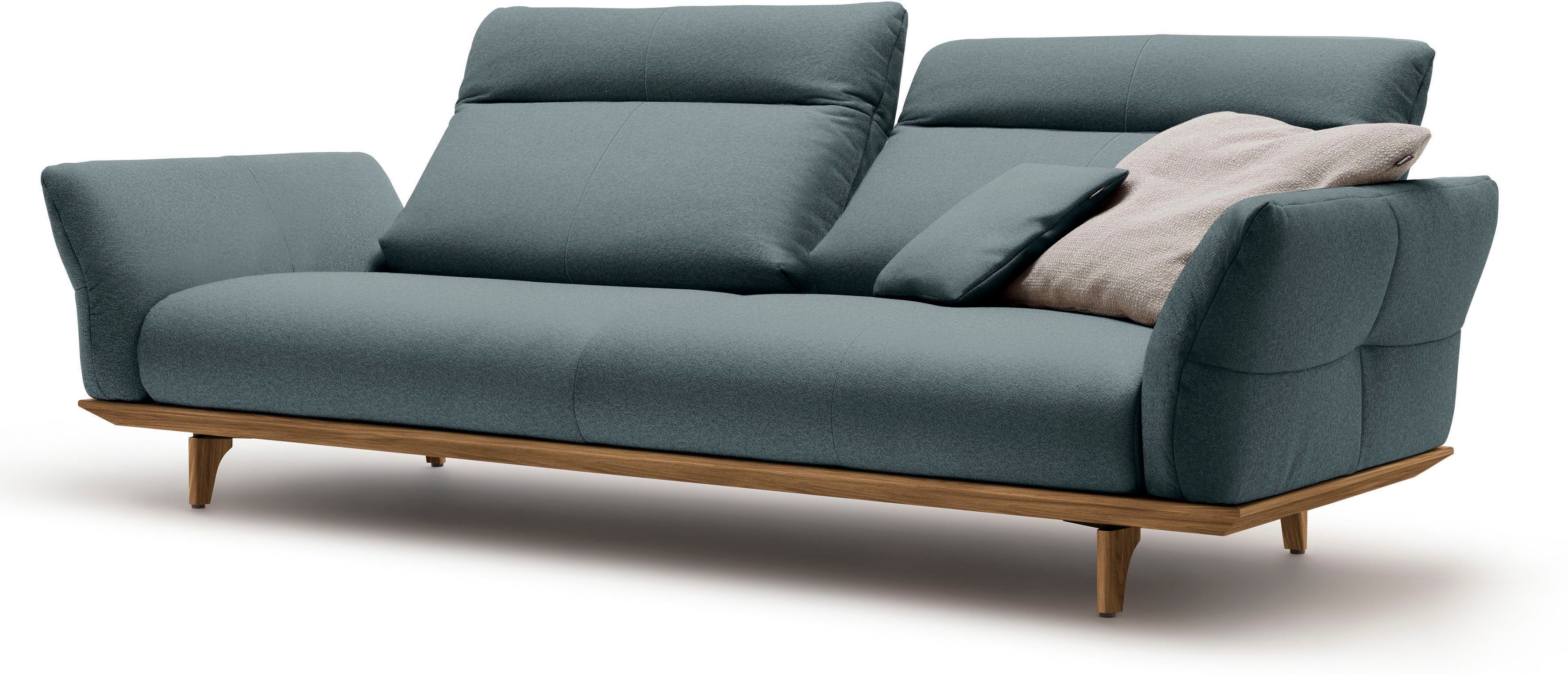 hülsta sofa Breite Füße in cm Sockel 228 und Nussbaum, 3,5-Sitzer hs.460