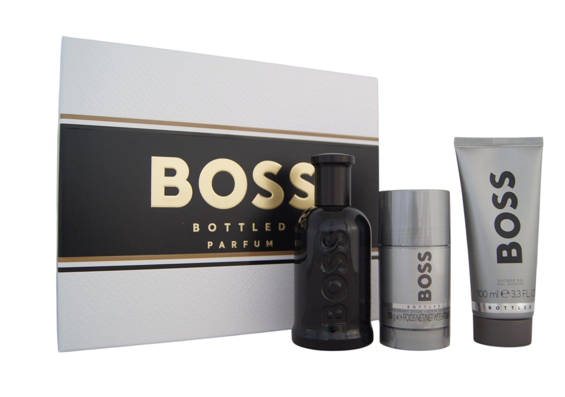 BOSS Duft-Set Hugo Boss Bottled Parfum 100ml + Deodorant Stick 75ml & SG 100ml, 1-tlg.