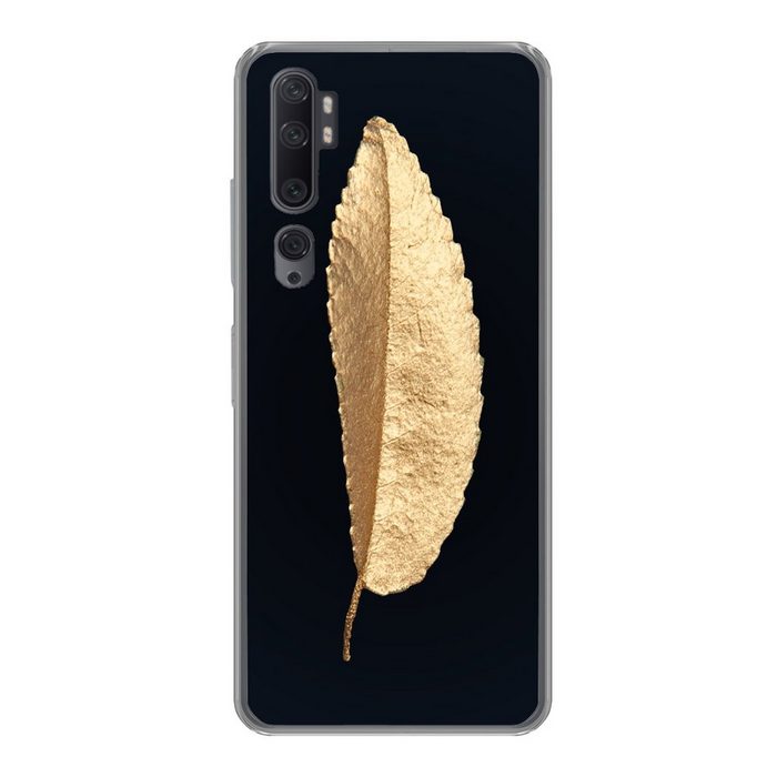 MuchoWow Handyhülle Blätter - Schwarz und Gold - Luxus - Chic - Natur Phone Case Handyhülle Xiaomi Mi Note 10 Silikon Schutzhülle