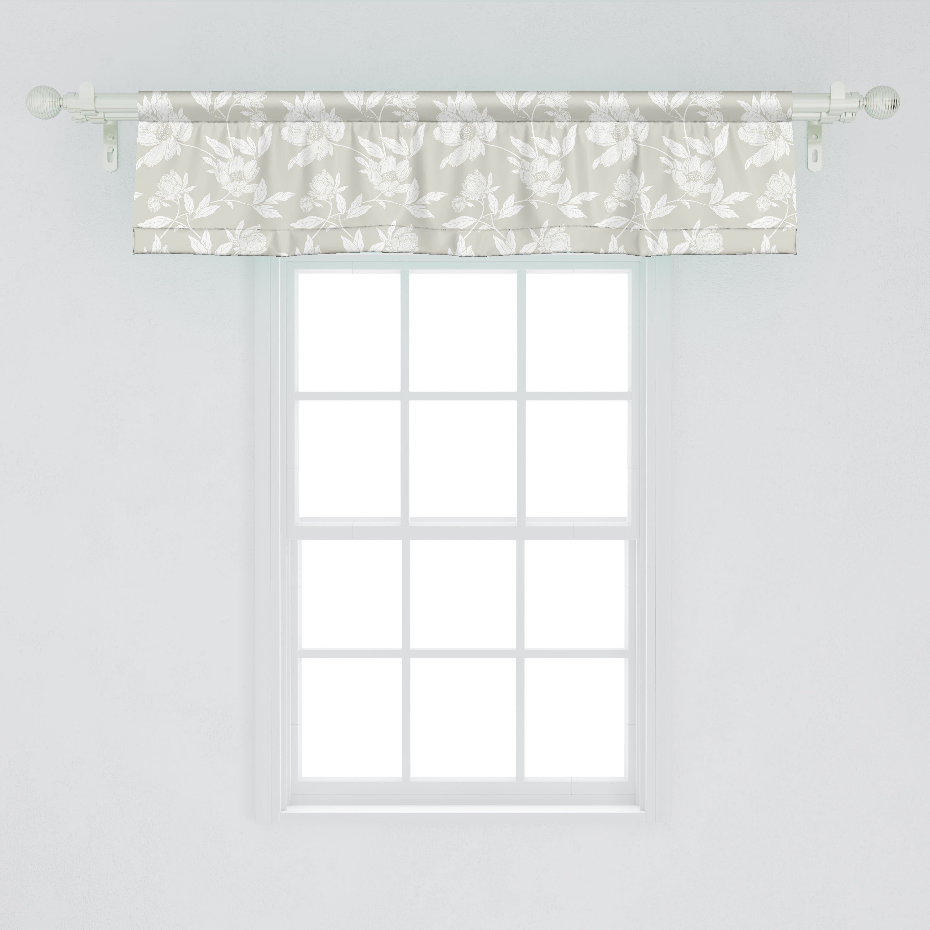 Dekor für Abakuhaus, Schlafzimmer Blumen Microfaser, tonte mit Volant Küche Scheibengardine Weich Blumensträuße Vorhang Stangentasche,