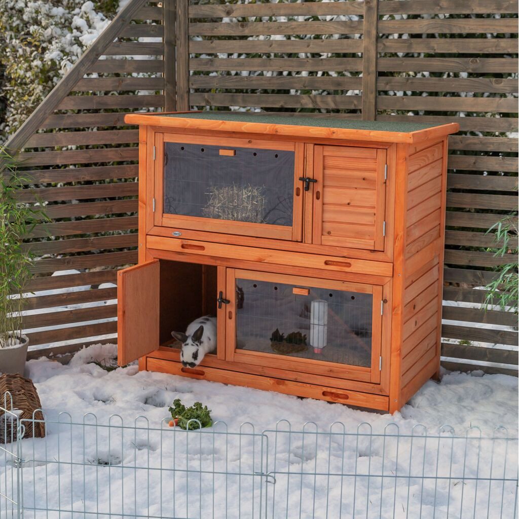 TRIXIE Kleintierstall Kleintierstall mit Wärmedämmung - braun - 116 × 113 × 65 cm