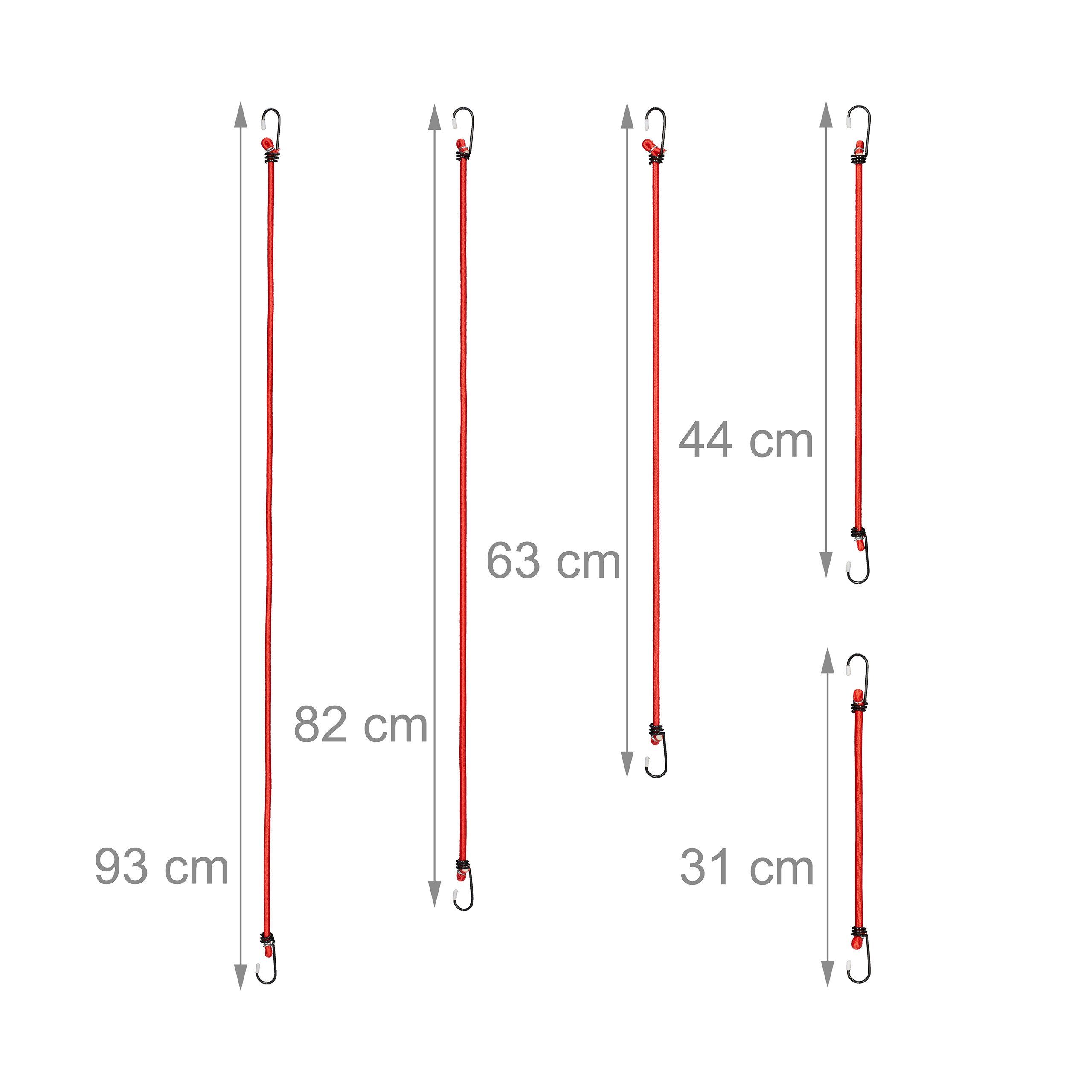 relaxdays Spanngurt 48x Spanngummi 5 Größen
