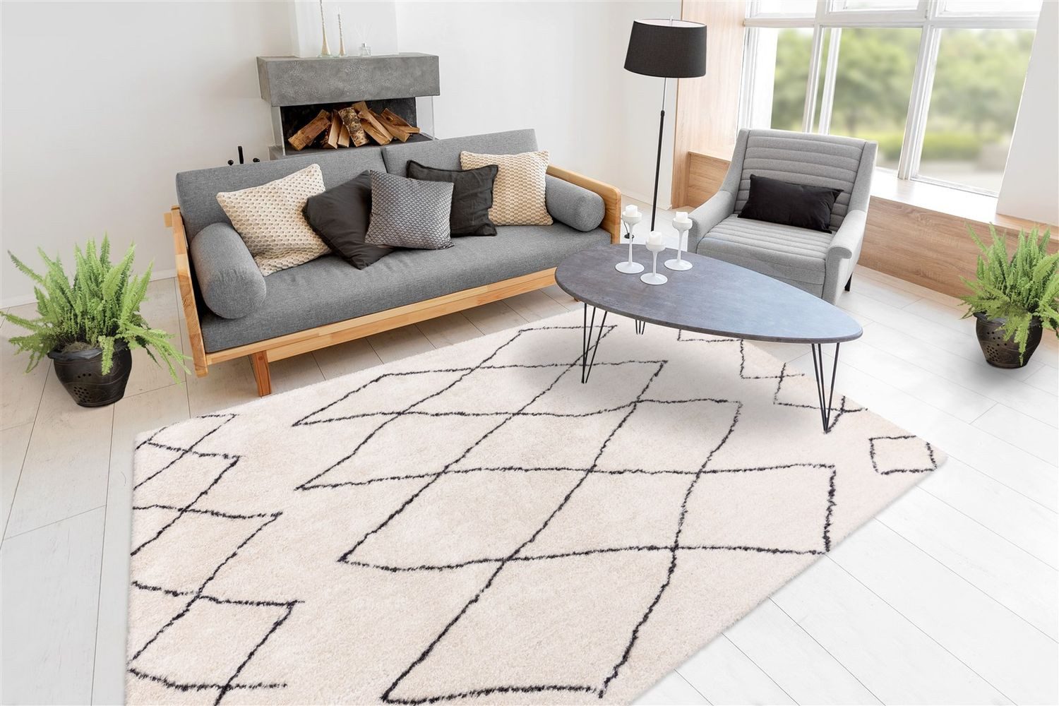 Teppich Boss Hochflor-Teppich Hochflor Teppich Oliver 425 - Elfenbein, rechteckig, Höhe: 27 mm