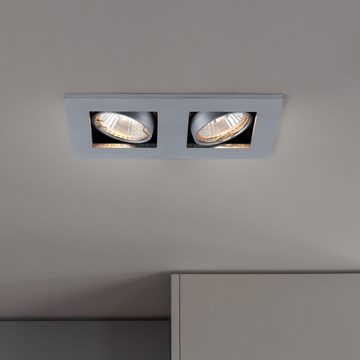 Nordlux LED Einbaustrahler, Leuchtmittel inklusive, Warmweiß, Decken Lampe Einbau Strahler Alu gebürstet Wohn Zimmer Spots