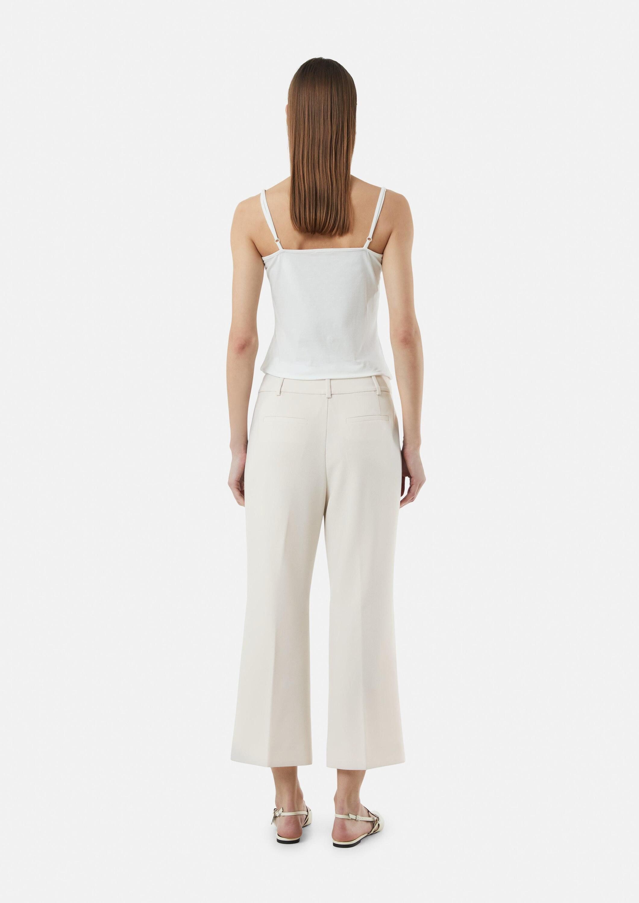 comma 7/8-Hose Hose Verkürzte Flared Leg Hose aus Baumwollstretch